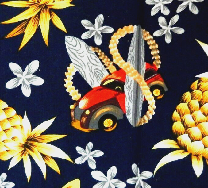 First Hawaii Fashion Pineapple Print Coconut Button Crop Top- one size