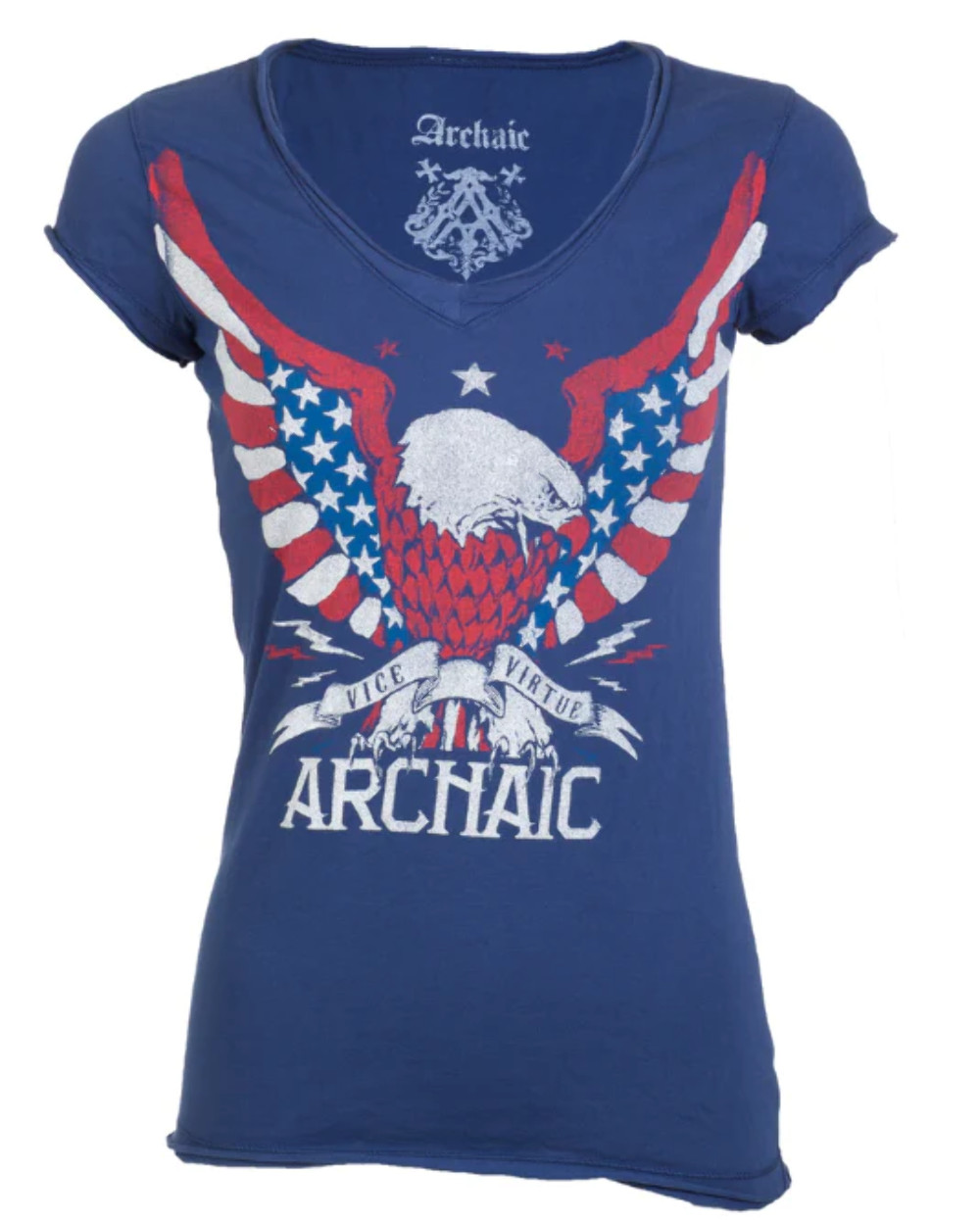 Archaic by Affliction Women’s T-shirt Fly Free Biker Tattoo