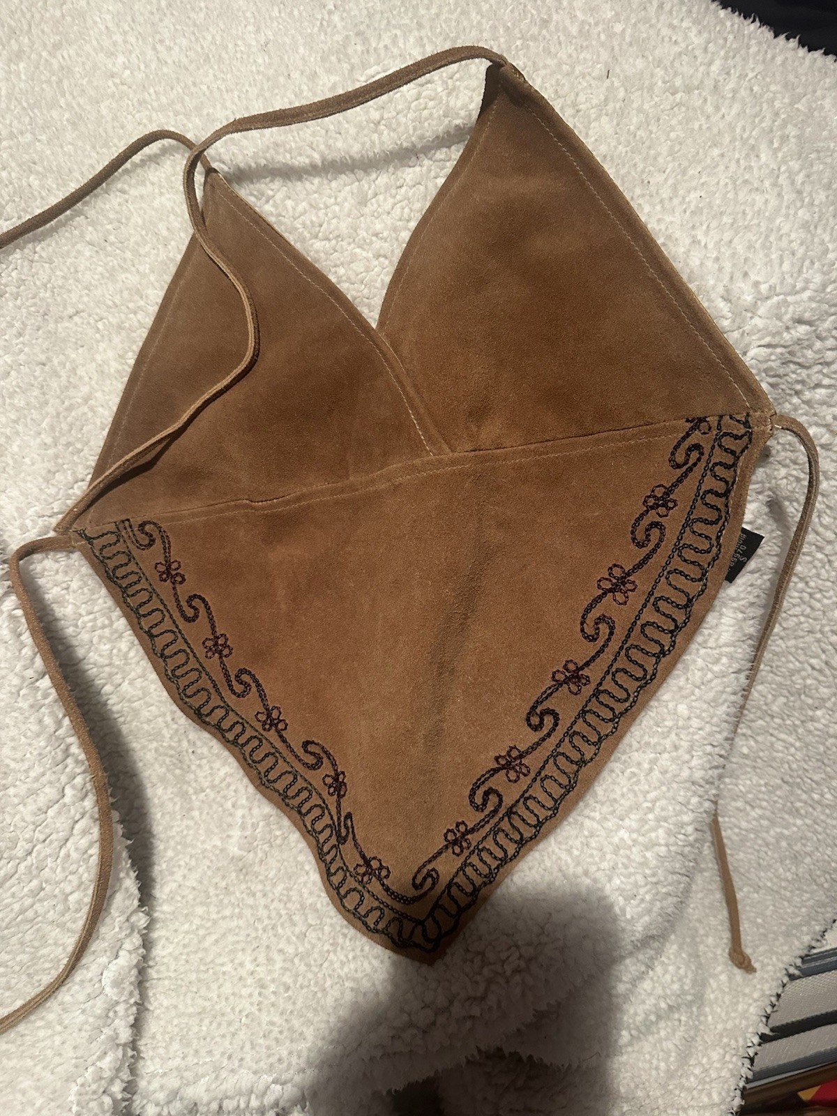 Passport Halter Top Womens S Vintage 90s LIGHT BROWN Boho ACTUAL PICS NEW