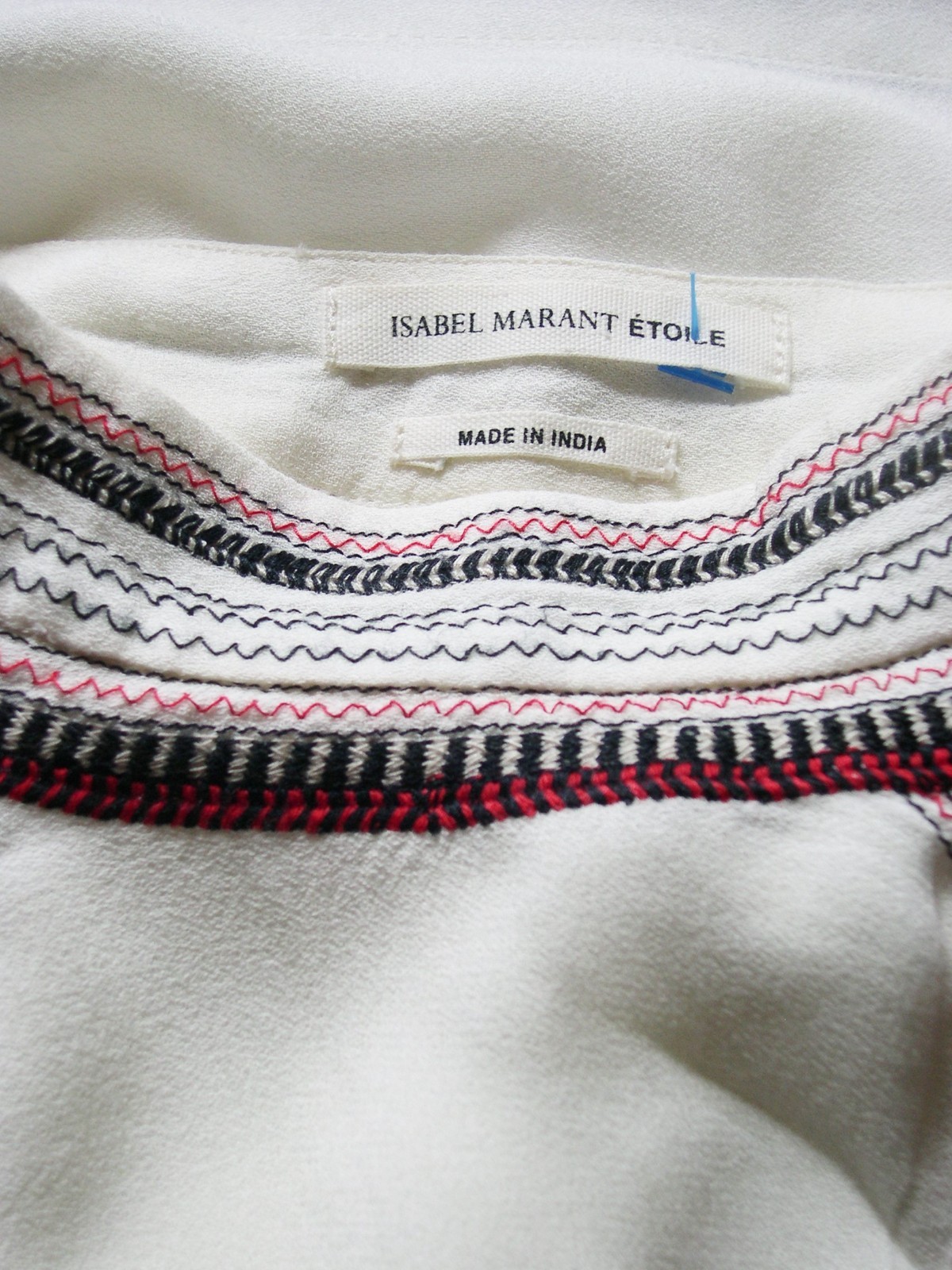 Isabel Marant Etoile Cerza Blouse: Ivory Embroidered Top, Size 34