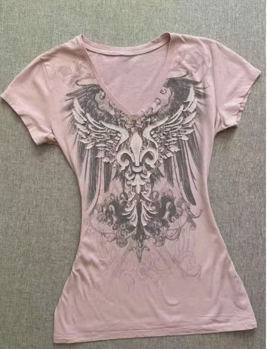 Y2k Gothic V-Neck T-Shirt