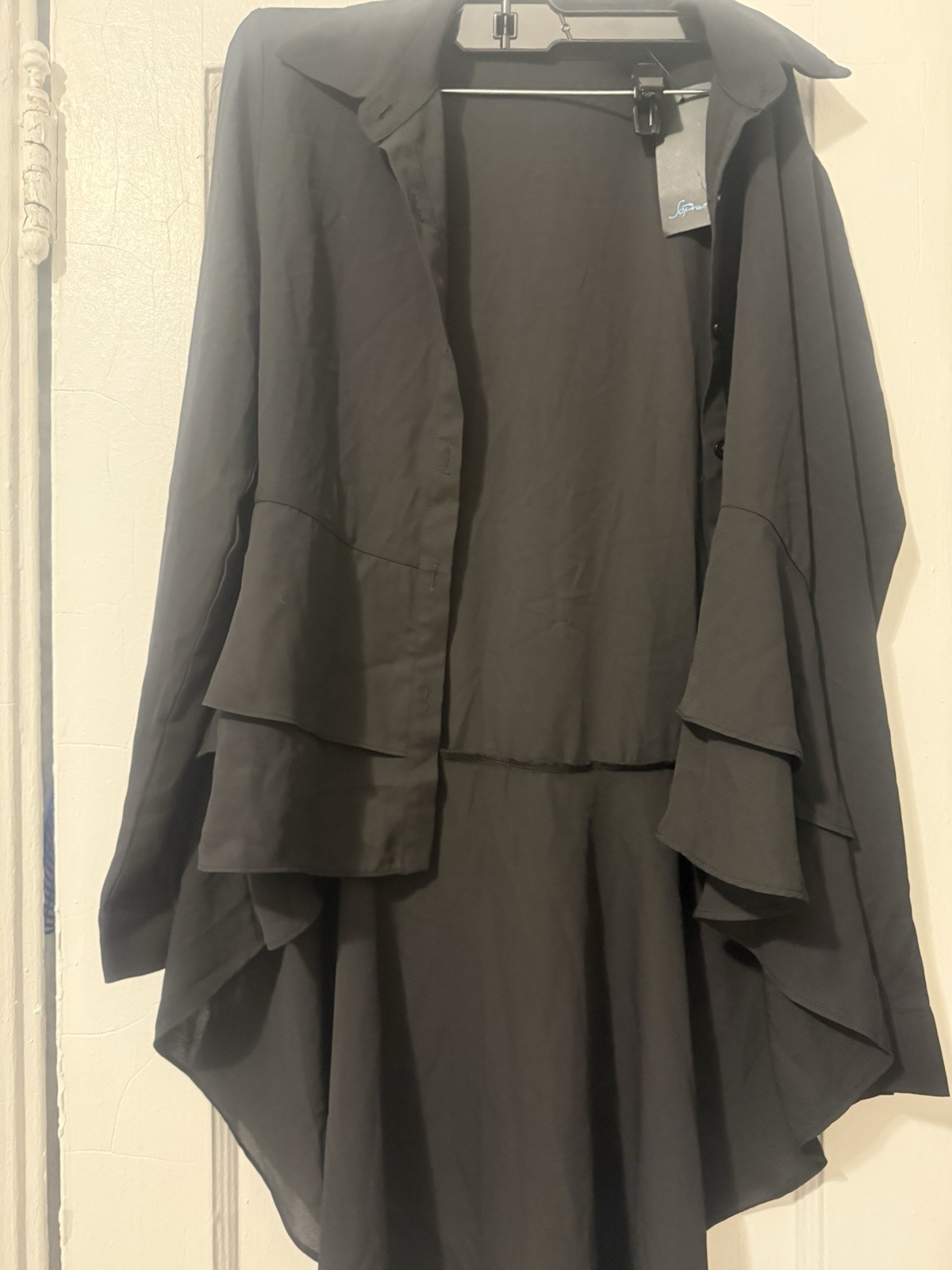 Women size S Soprano Black Long Length Shirt NEW Soprano