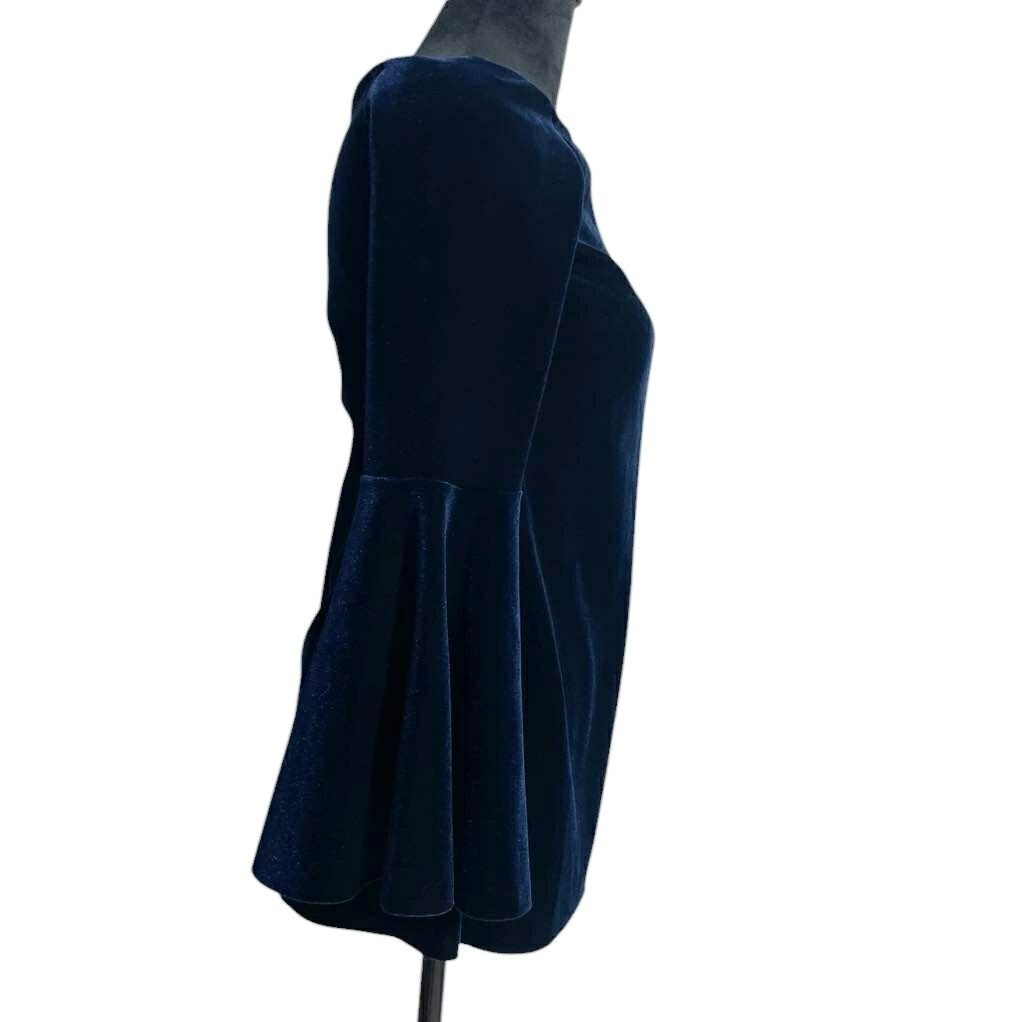 Chiara Boni La Petite Robe Size 40 4 Top Blouse Tunic Velvet Bell Sleeve $330