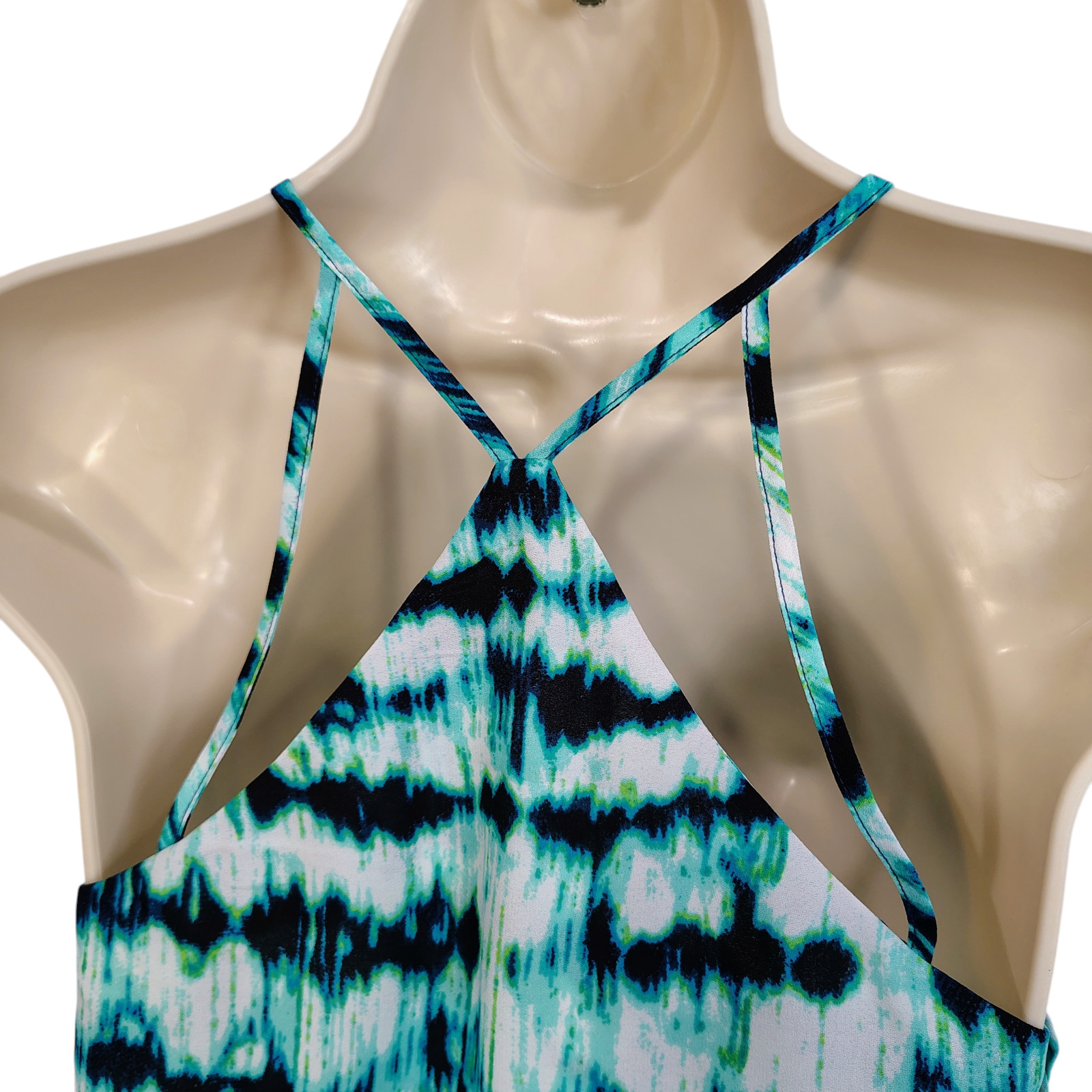 Decree Halter Shirt Womens Extra Small Tie Dye print Layers Sleeveless