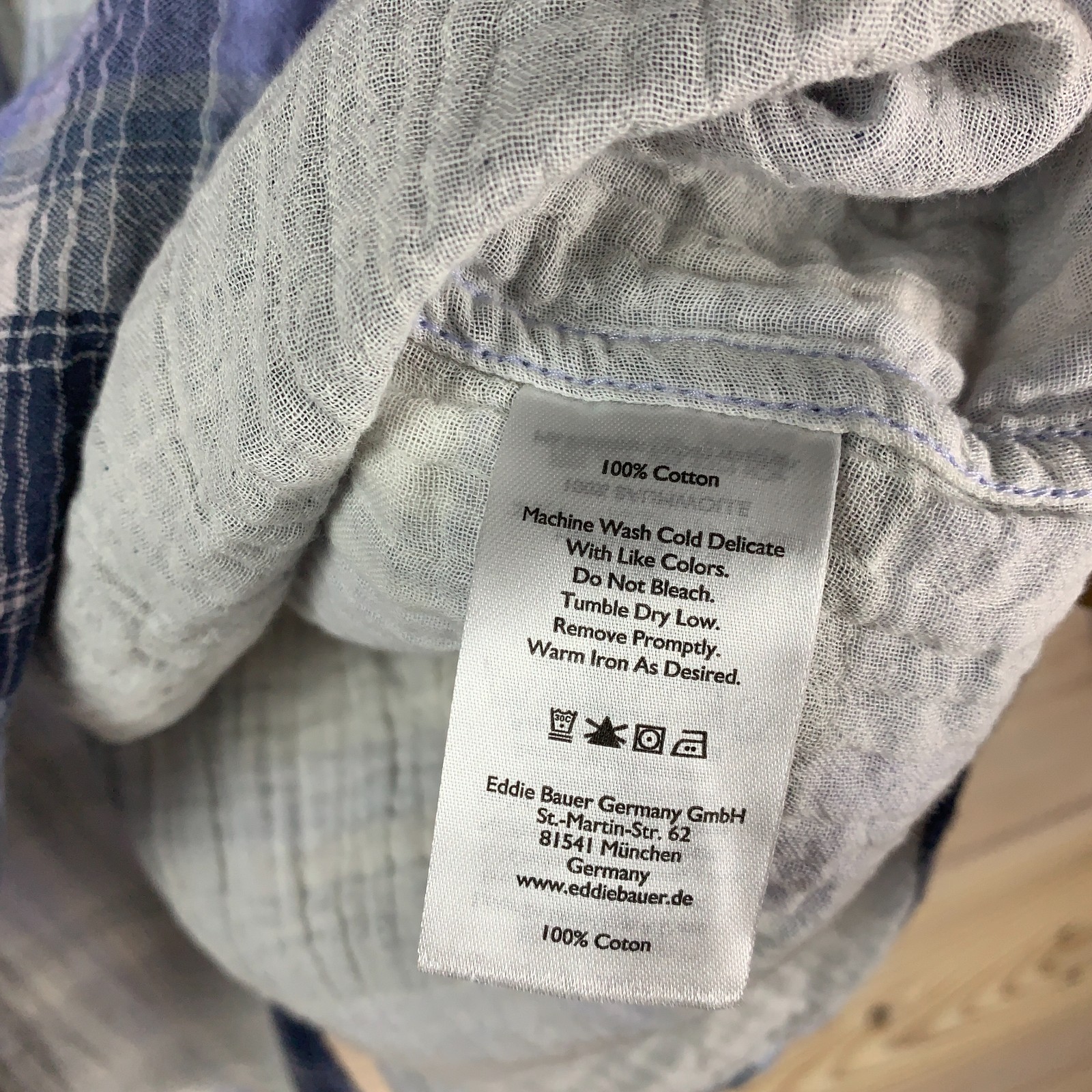 Eddie Bauer Shirt Womens XL Double Layer Gauzy Plaid Button Up Outdoor Preppy