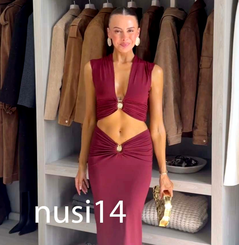 ZARA NEW WOMAN DRAPED POLYAMIDE TOP WITH HARDWARE BURGUNDY S,M,L 1026/287/681