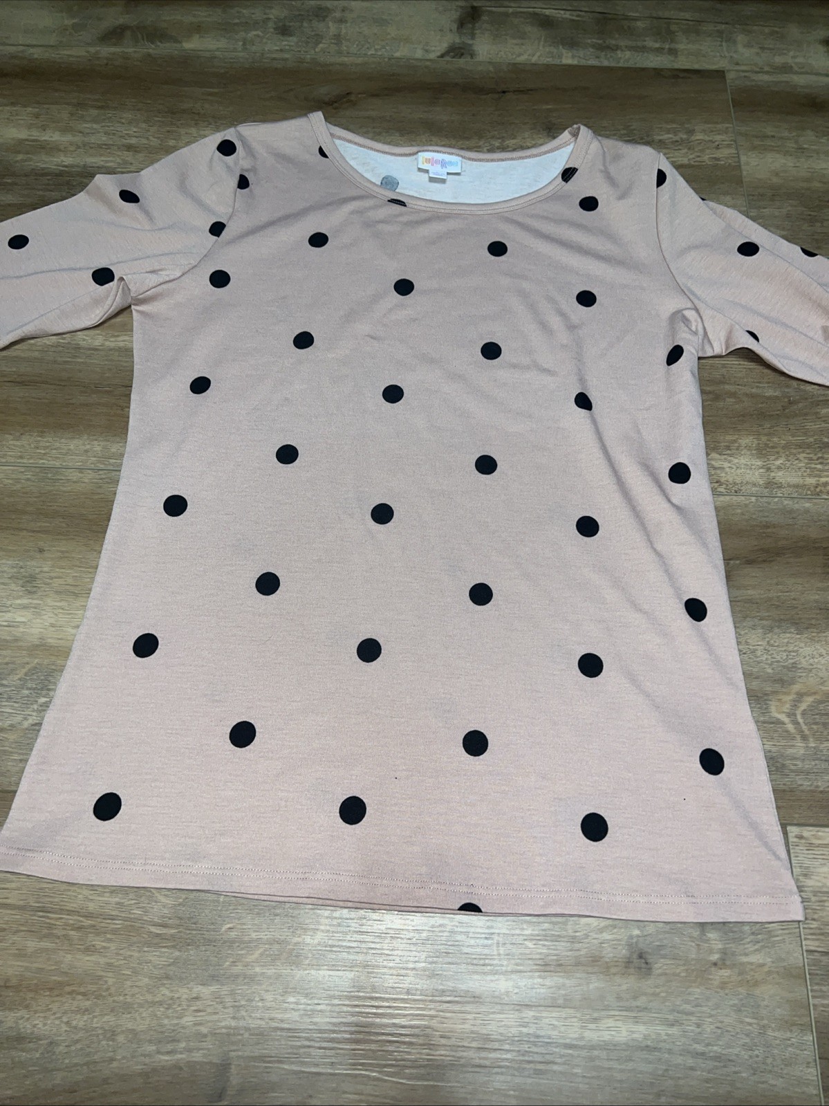 Lularoe GiGi Shirt Top Fitted Pink Black Polka Dots Large 12/14 🦄 Unicorn New L