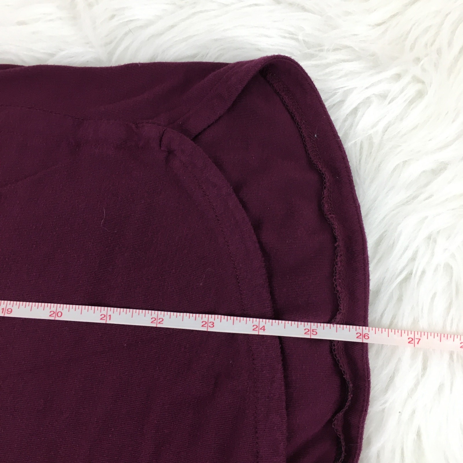 Ann Taylor Loft Sweater Wine Red Sheer Long Sleeve Dolphin Hem Pullover Large