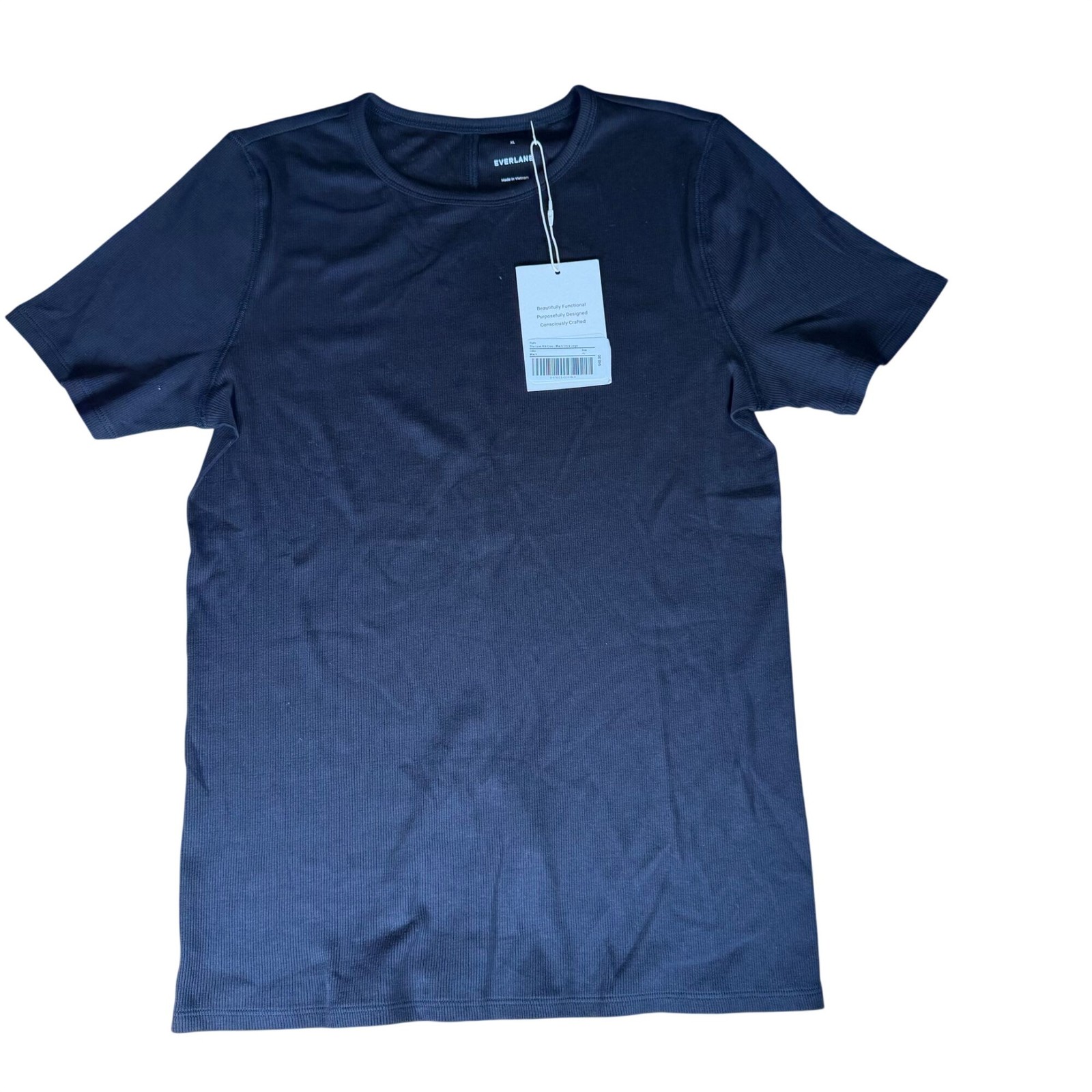 Everlane The Luxe Rib Crew Tee Women’s Size XL in Black New With Tags!