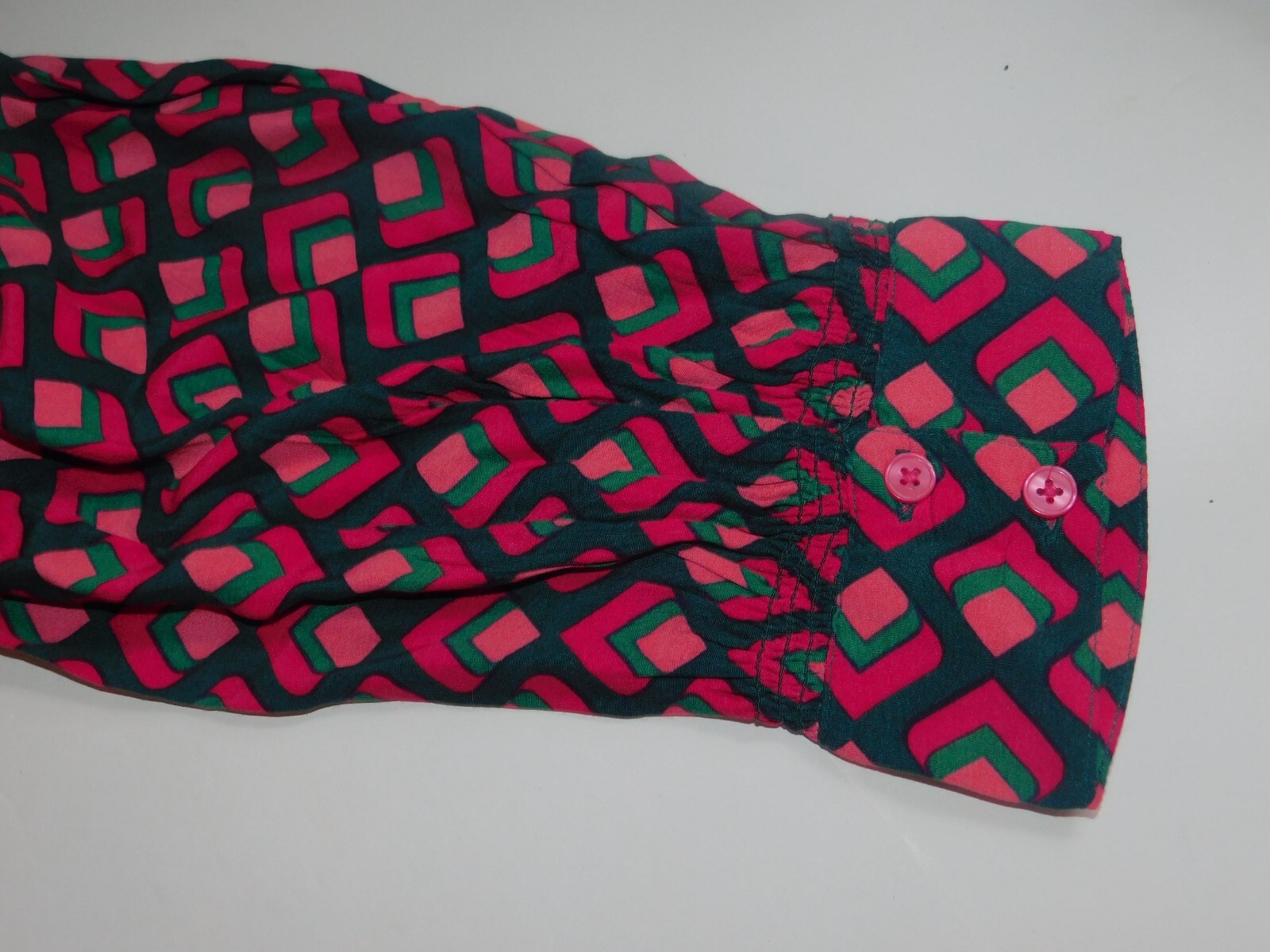 Womens Dress Shirt 2X 20W 22W Pink Purple Green Pattern Pleated Blouse