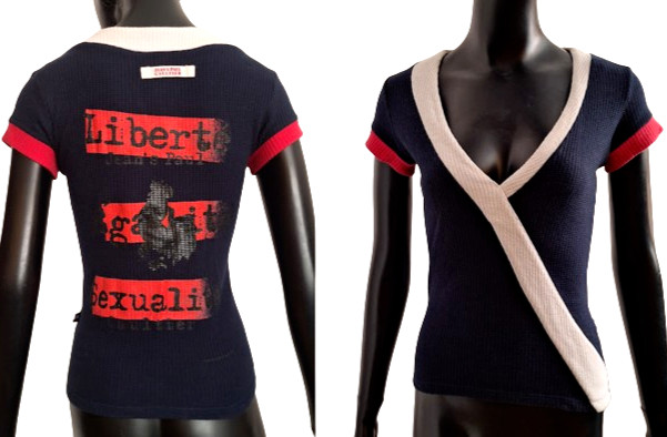 ❤️Jean Paul Gaultier 90″LEGALITE,EGALITE,SEXUALITE ,Cotton top,only one in Ebay!