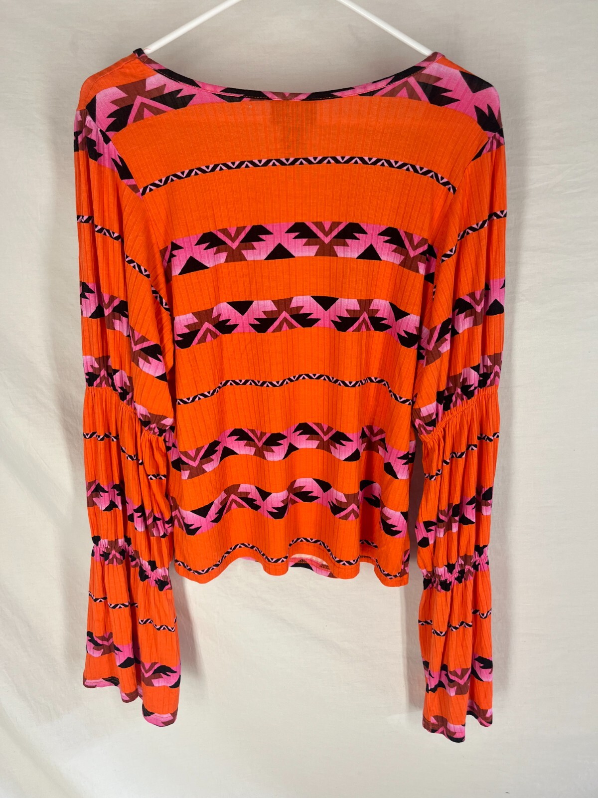 Wrangler Retro Flare Sleeve Aztec Top Womens Size XL Cowgirl Western Rodeo NEW