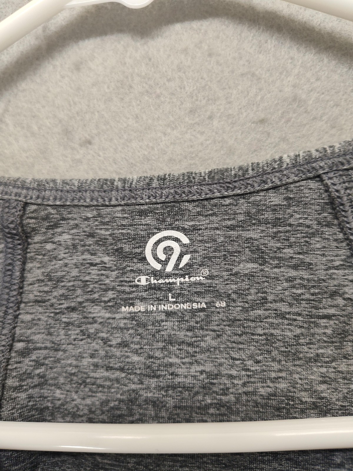 Champion Shirt Womens Large Gray Athletic Performance Short Sleeve Mesh Panel