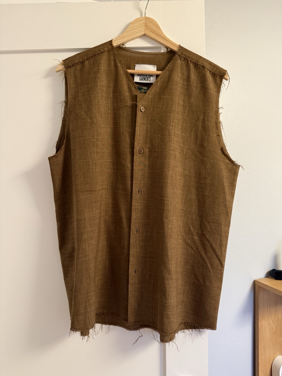 Gabriela Coll Garments No.272 Summer Wool Sleeveless Shirt – Camel Size 4 (M/L)