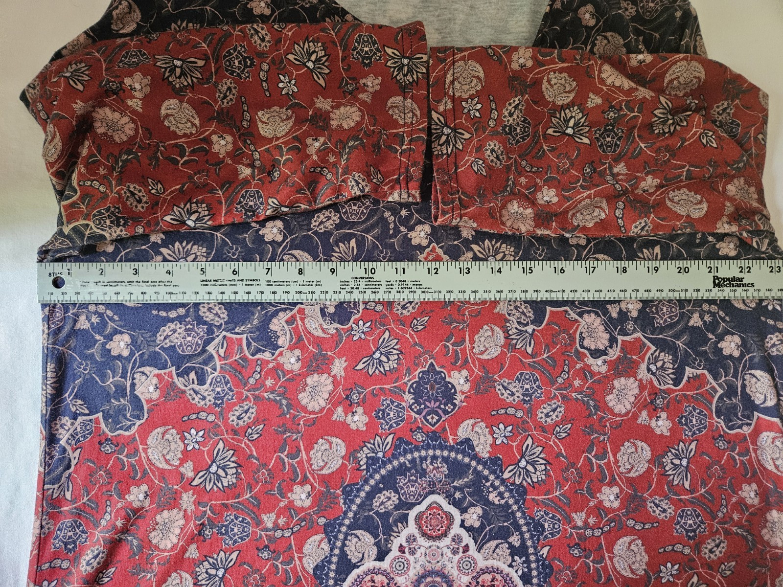 Ofeefan XL multicolored navy 3/4 sleeve women’s soft flowing Boho tunic NWT (7)