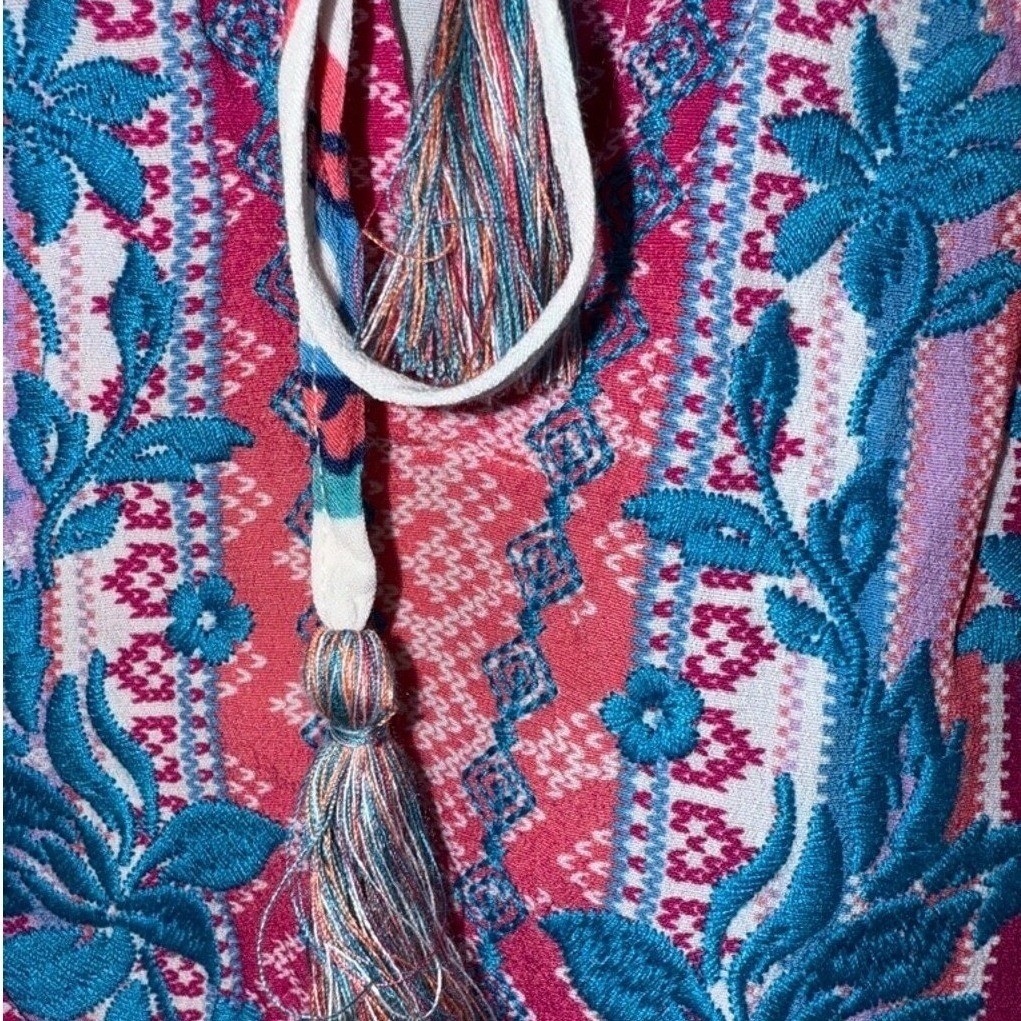 John Mark Womens Size Medium Paisley Pink Floral Boho Tunic NWT