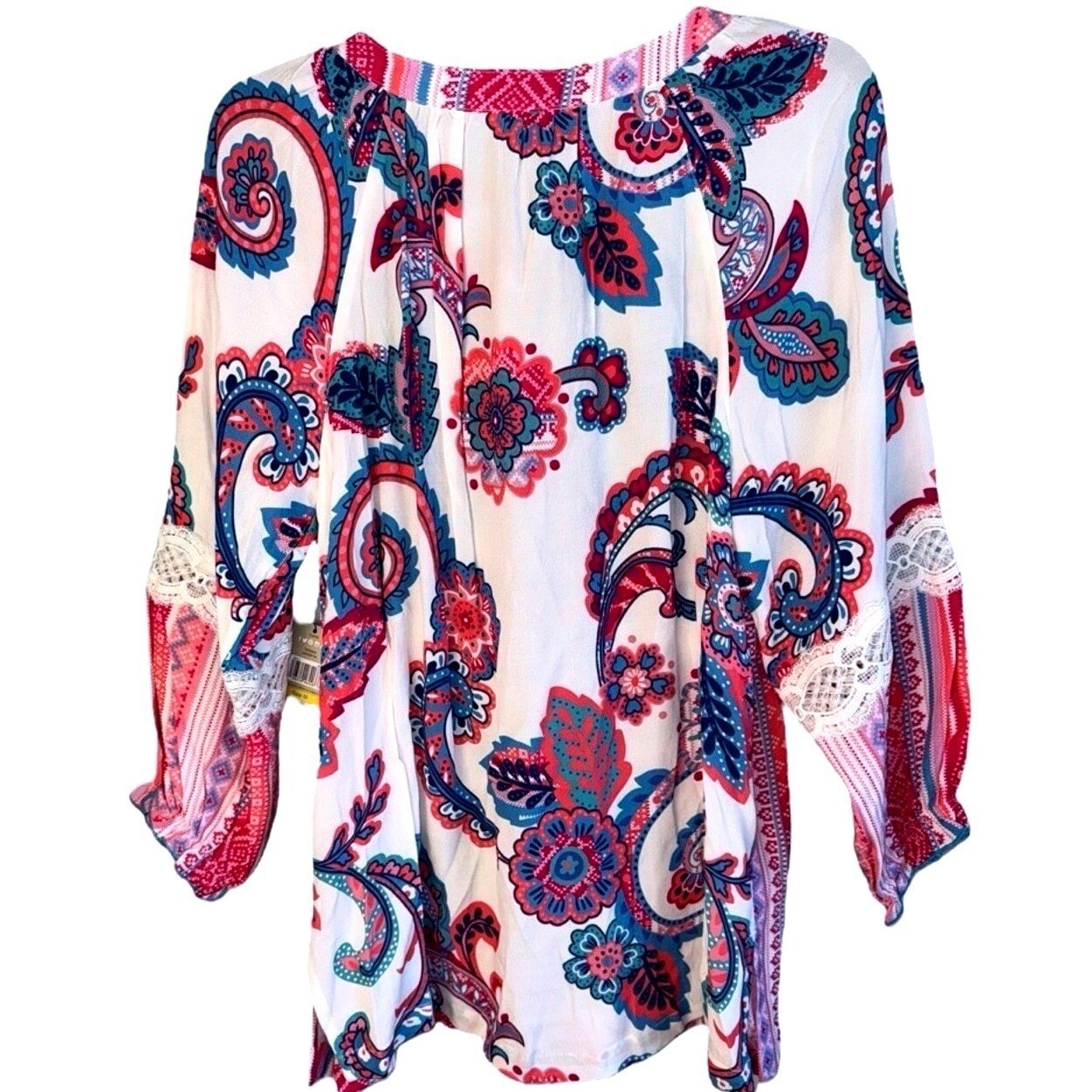 John Mark Womens Size Medium Paisley Pink Floral Boho Tunic NWT