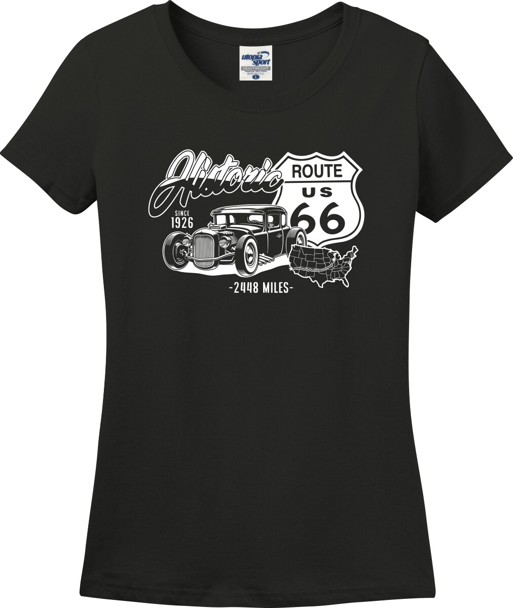 Historic US Route 66 Since 1926 Missy Fit Ladies T-Shirt (S-3X)