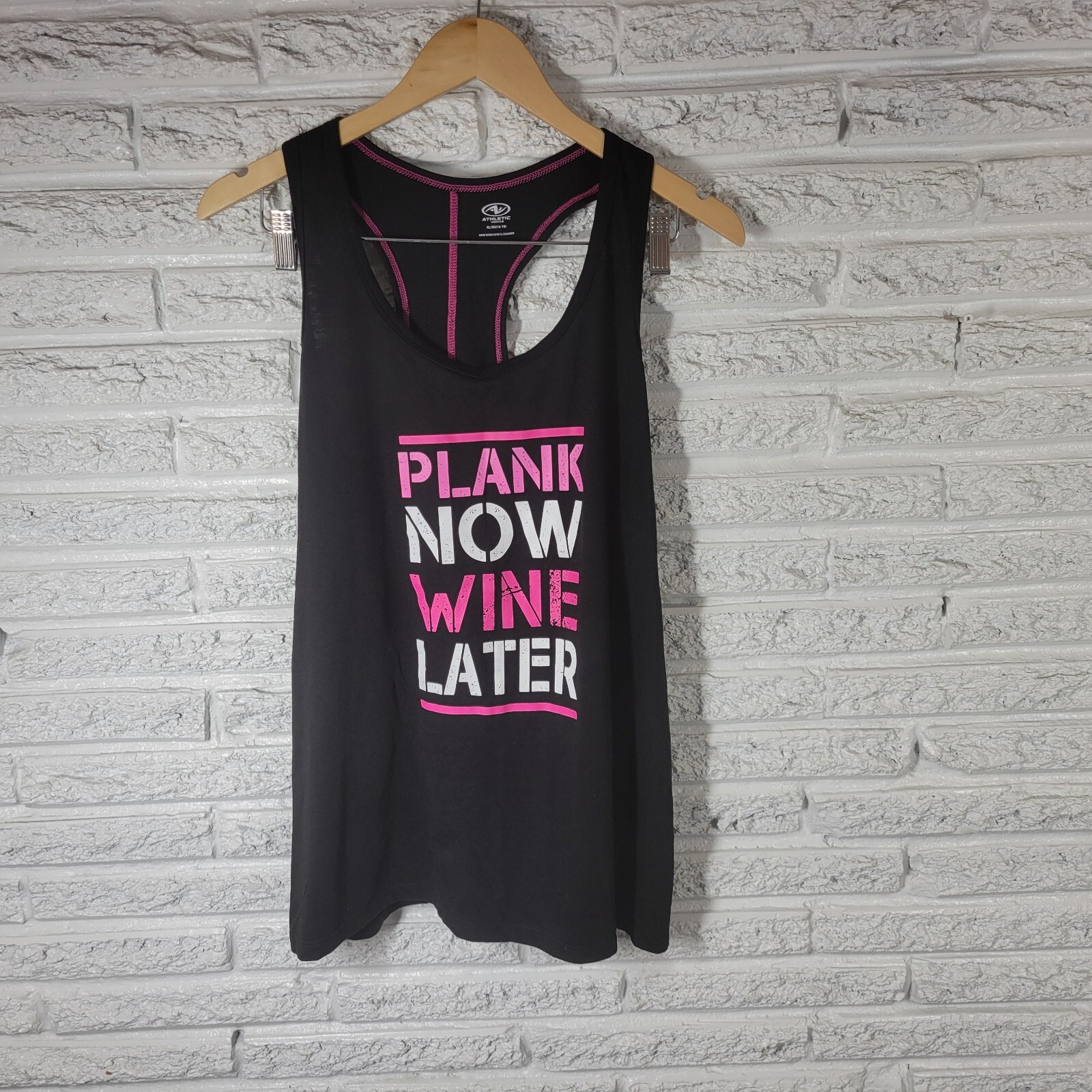 Athletic Works Womens XL 16-18 Black Tank Top Racerback Lightweight Stretch Yoga