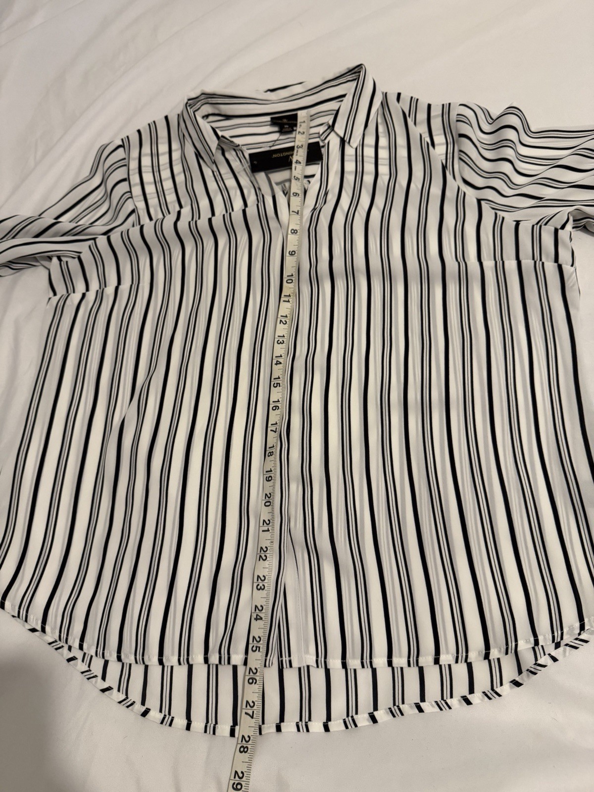 Women’s Worthington Long Sleeve Striped Button Down Collard Shirt NWT Size XL