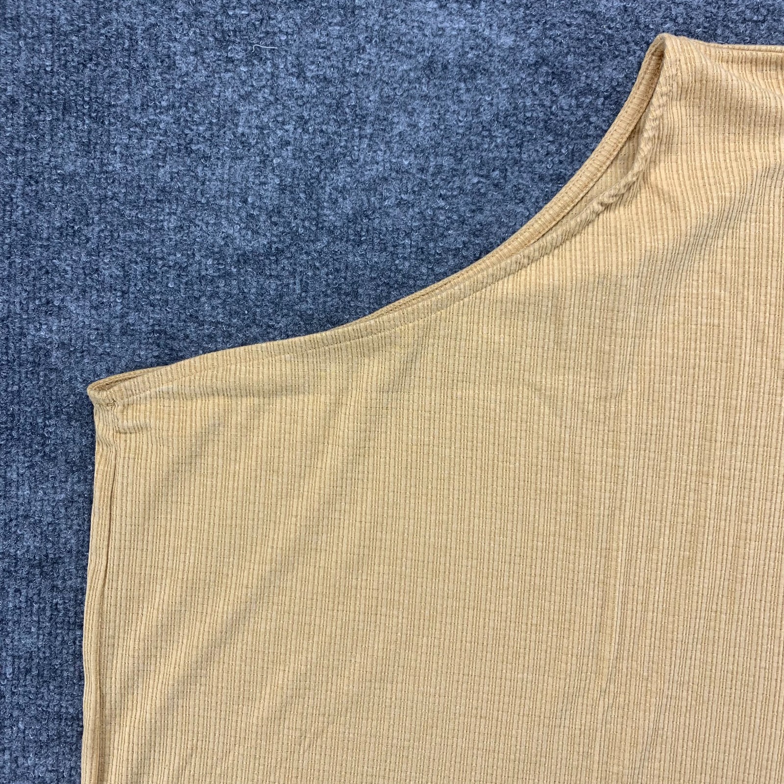 Ninexis Shirt Womens Medium Yellow Top One Shoulder Ladies Casual Stretch Ribbed