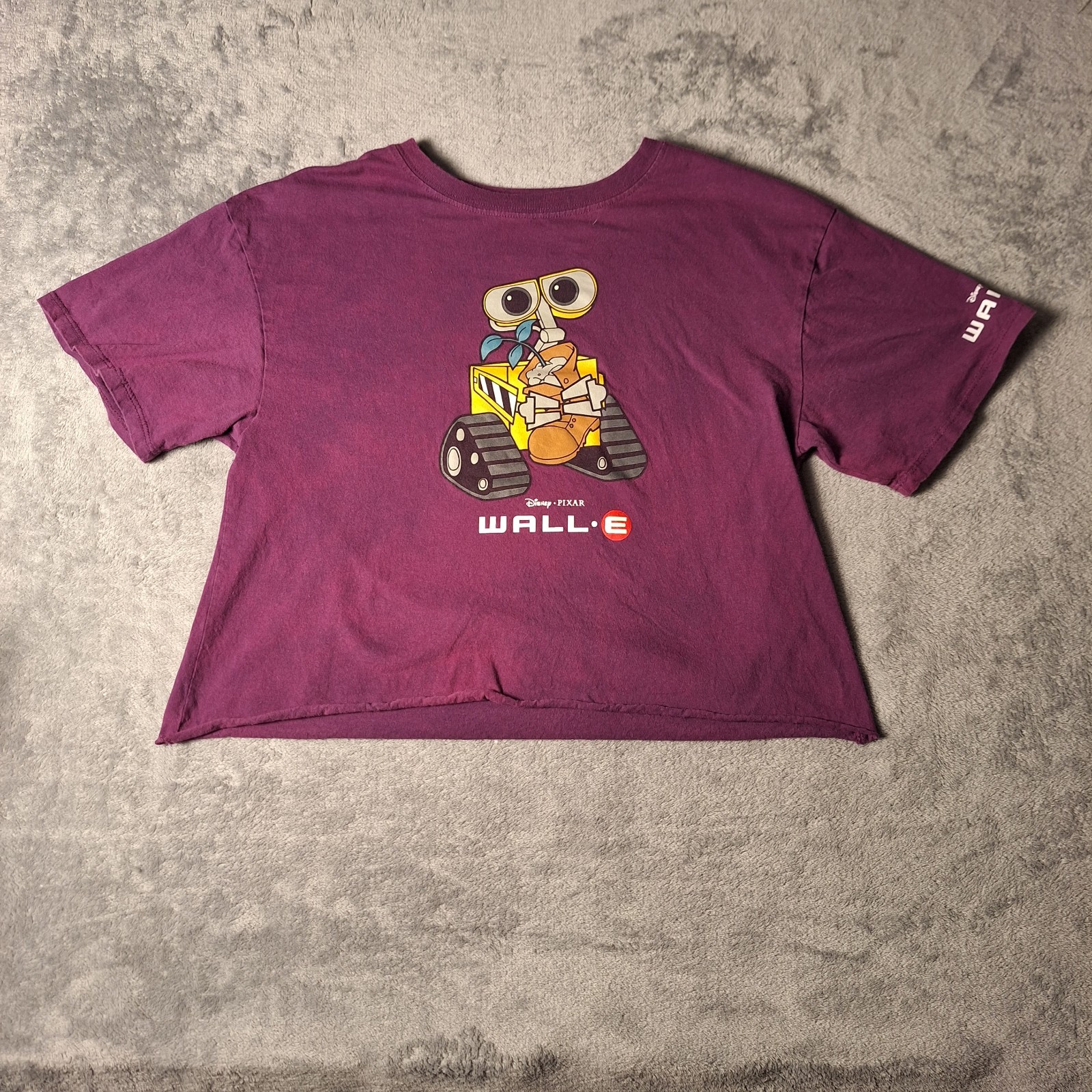 Disney Pixar Wall-E Cropped Graphic T-Shirt – Purple/Burgundy – Women’s Large