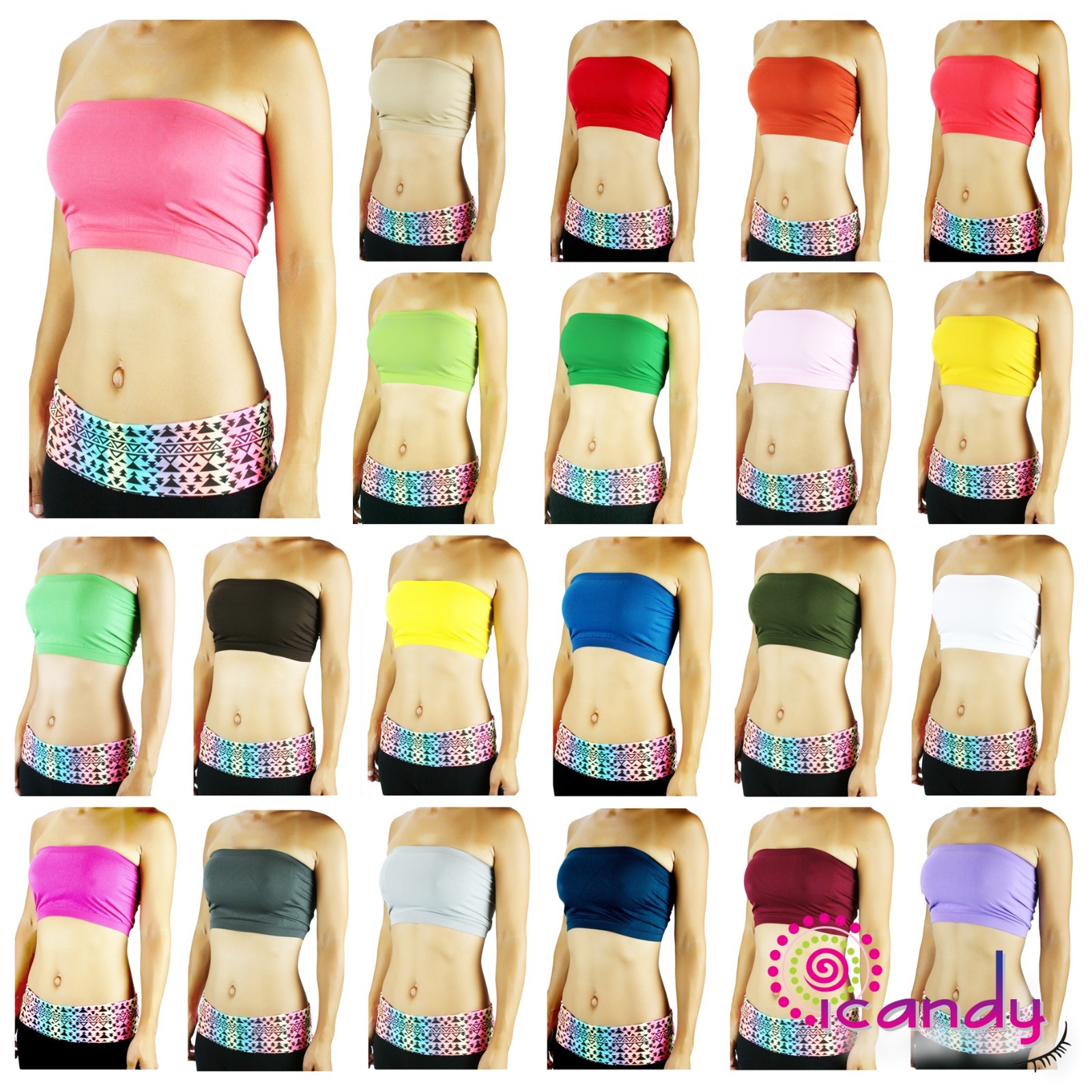 Women Tube Crop Bra Bandeau Top Stretch Strapless Seamless Layering