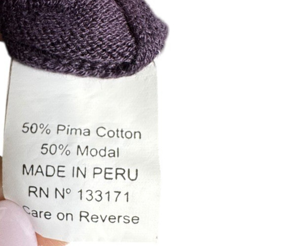 Planet By Lauren G Swiss Cheese Laser Cut knit top Purple One size fits all