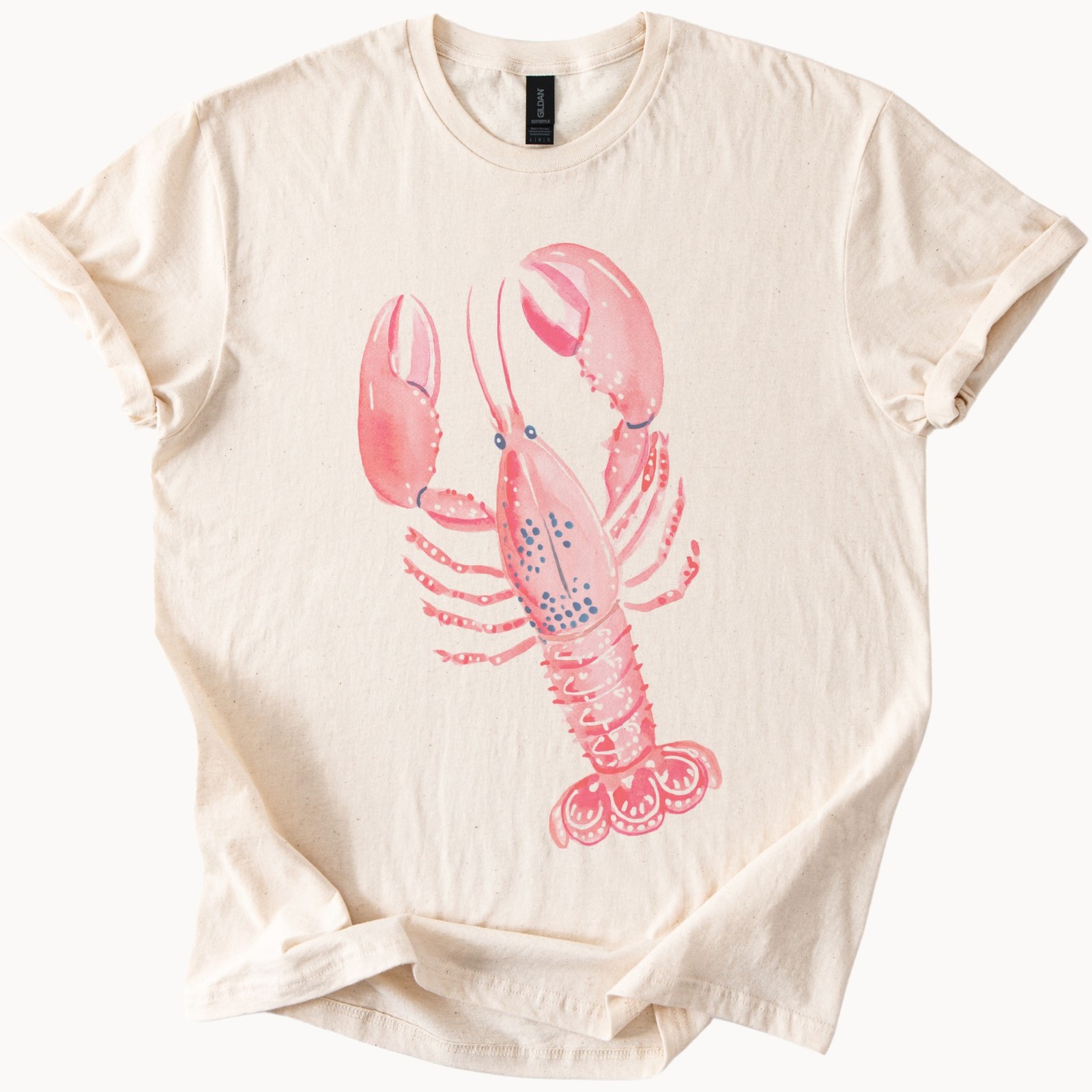 Watercolor Crustacean Graphic Tee Vibrant Sea Creature Art Design