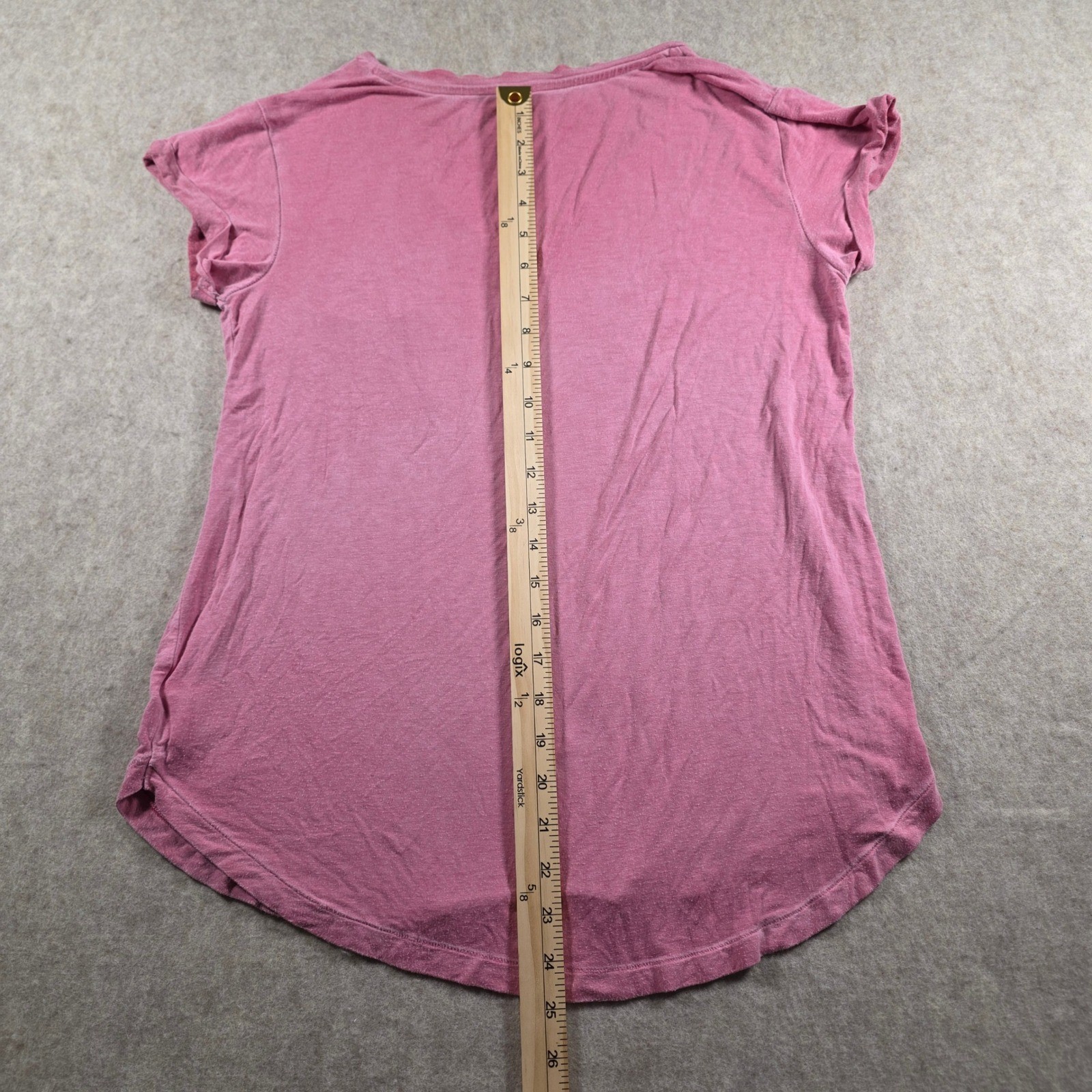 American Eagle Soft & Sexy V-Neck Pocket T-Shirt Womens XS Pink Heathered Tee