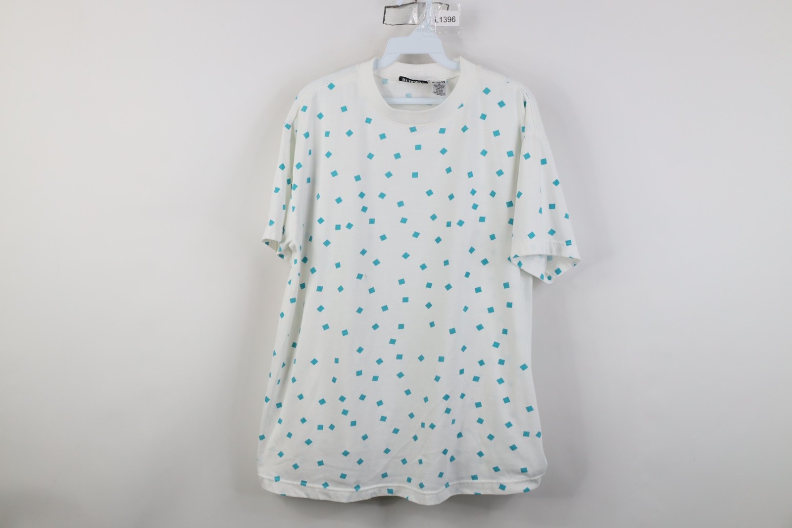 Vintage 90s Streetwear Womens Medium Geometric Box All Over Print T-Shirt White