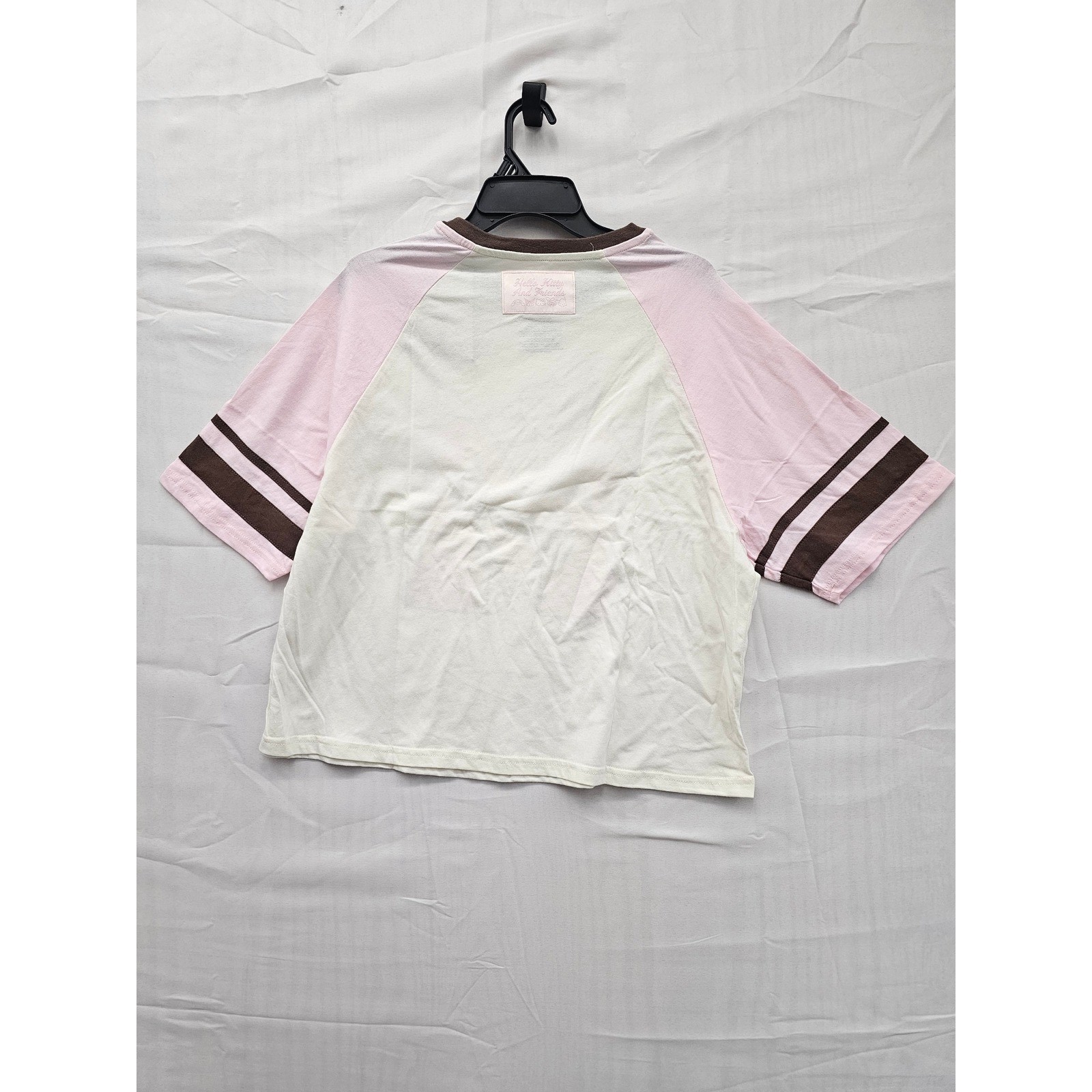 Sanrio My Melody Raglan T-Shirt Womens Medium Pink Cream Brown KTHK014GSZ NEW