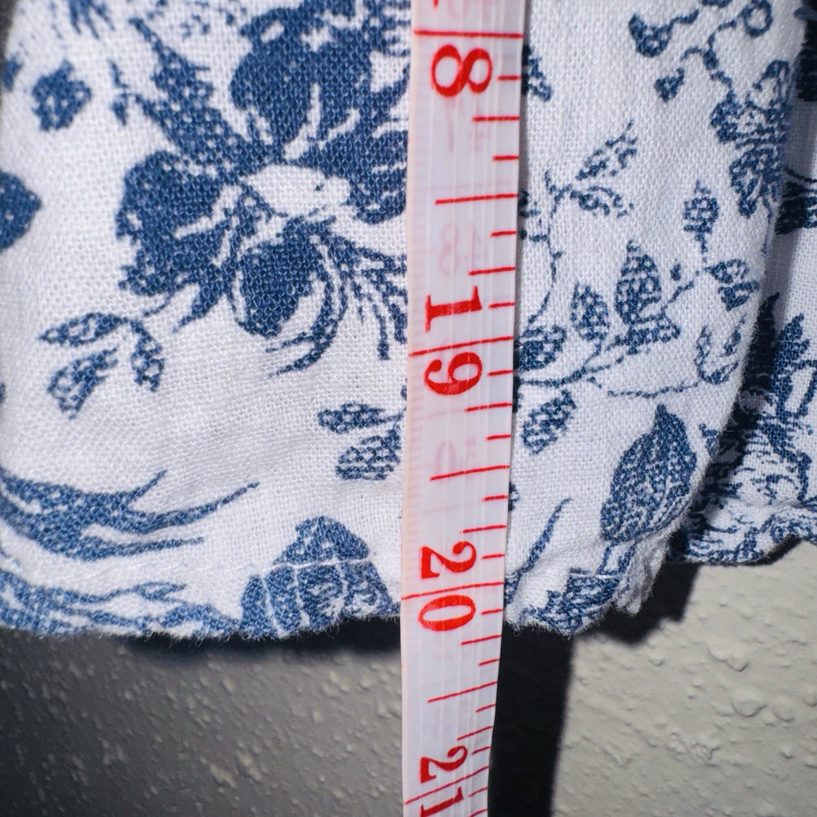 Cupcakes & Cashmere Linen Cottagecore Floral Square Neck Button Ruffle Blouse
