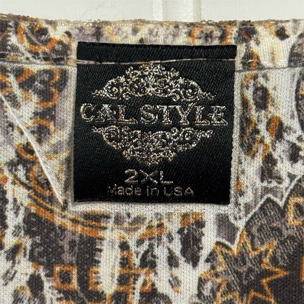 Cal Style Plus Tunic 2XL Brown Sheer Crinkle Lace Overlay Ruffle Hem Whimsigoth