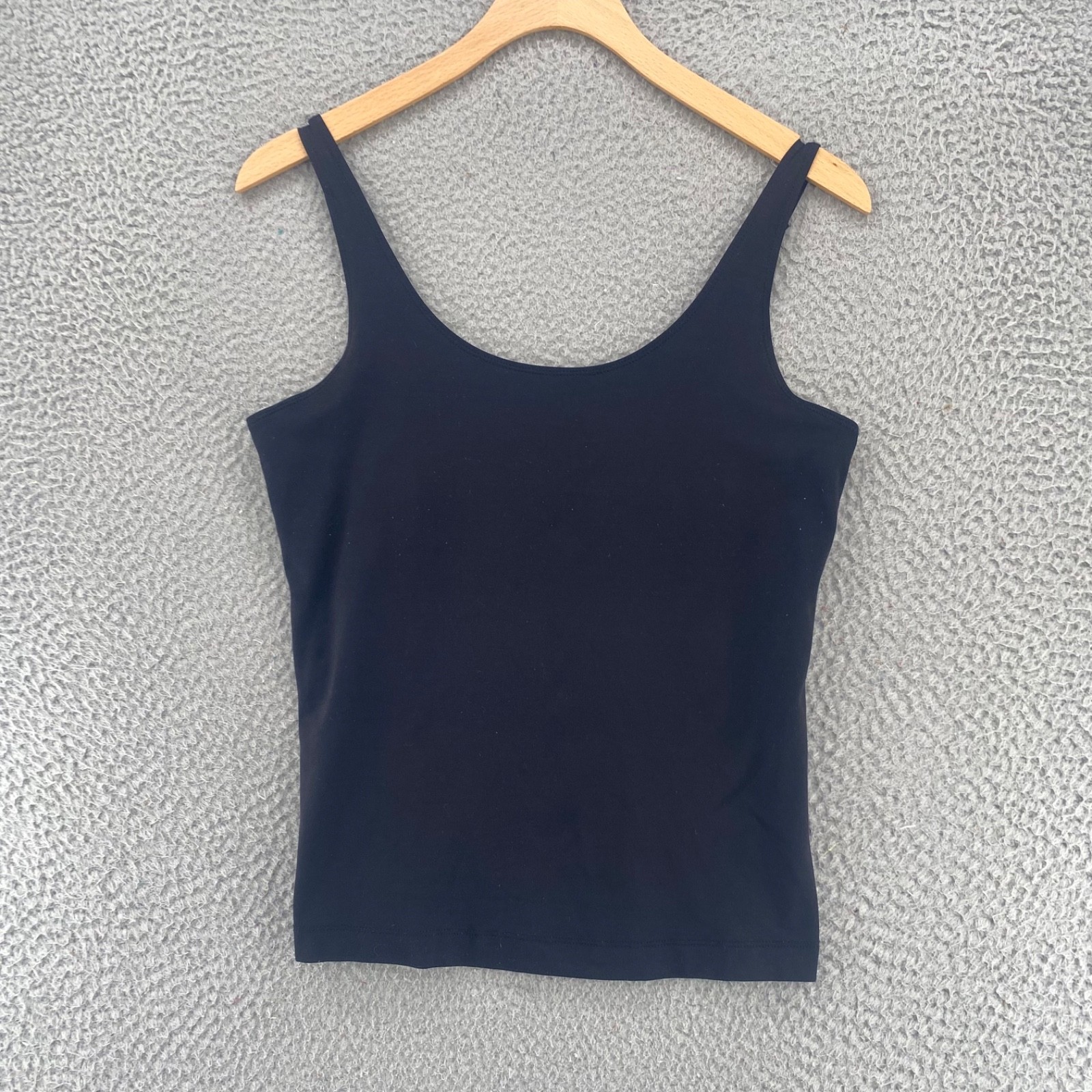 Chicos Top Womens 0 US Small Black Cropped Tank Adjustable Straps Stretch Knit