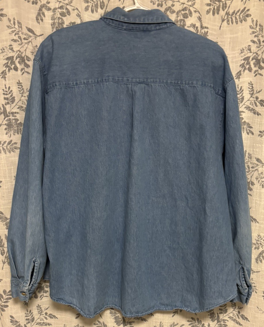Vintage Westbound Embroidered Denim Shirt Sun and Moon Solar/Lunar Beaded 2XL