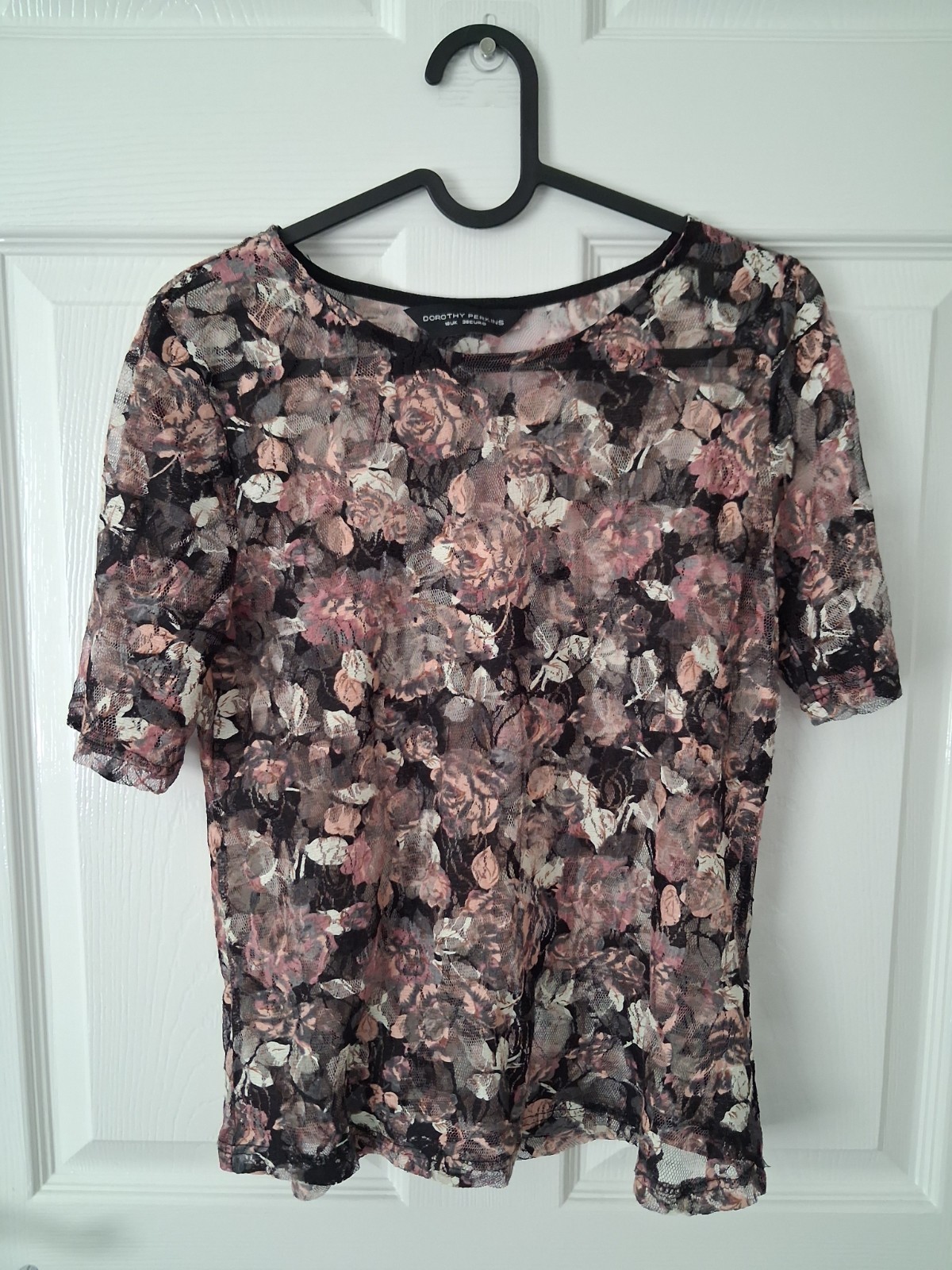 Dorothy Perkins Size 10 Mauve/cream Rose Pattern Top, Holiday, Summer, Festivals
