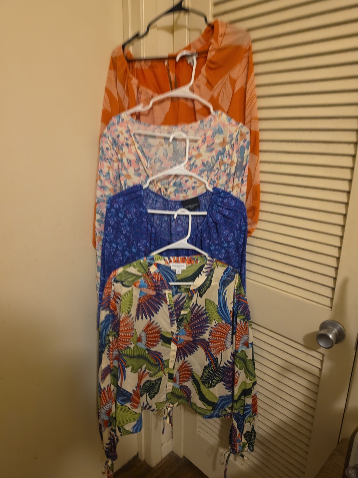 Lot Of 4 Unique Brands Long Sleeve Blouses Multicolor And Patterns