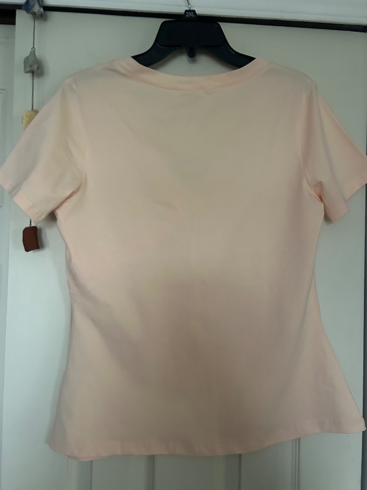New Womens Peach Apricot V Neck Boutique T Shirt Nice! L Large NWT $30 Soft