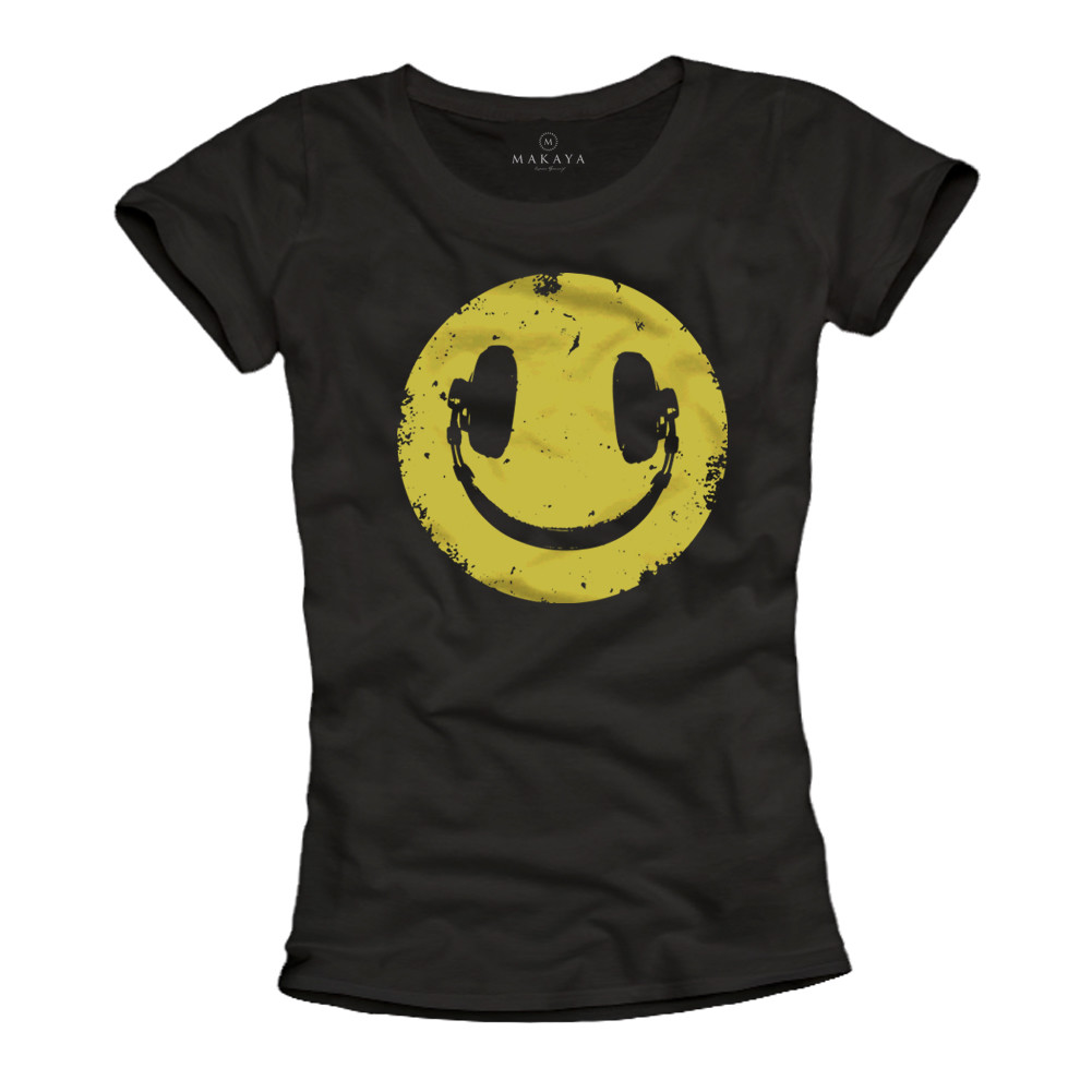 FUNNY ELECTRO DJ WOMENS MUSIK SHIRT WITH HEADPHONES DESIGN – TOP CLUB GIRL TEE