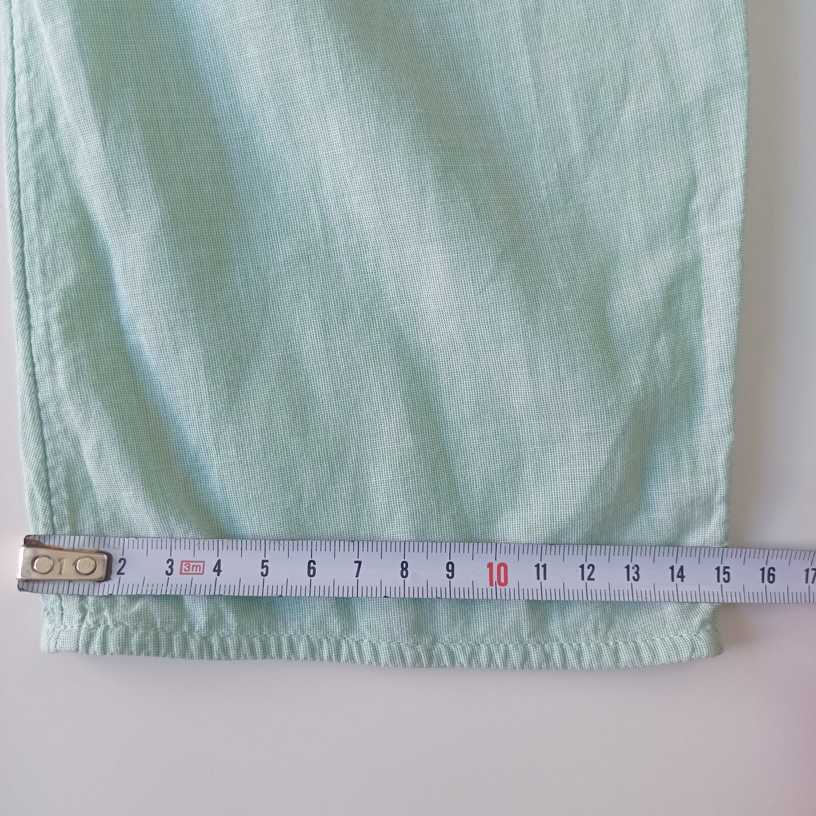 COS Women’s Chic Fresh Mint Green Cotton Blouse M Minimalist Style Hi-Low Hem