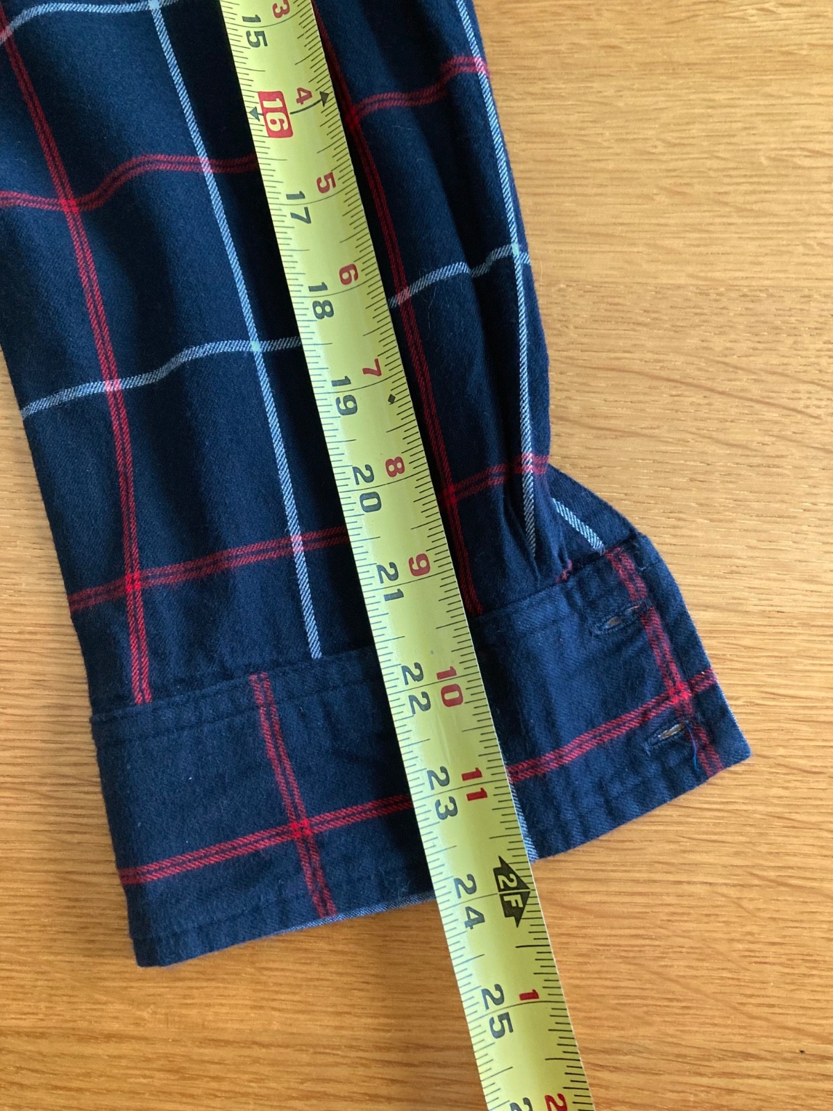 Women’s Tommy Hilfiger Quarter Button Long Sleeve Navy, Red, White Plaid Shirt-M