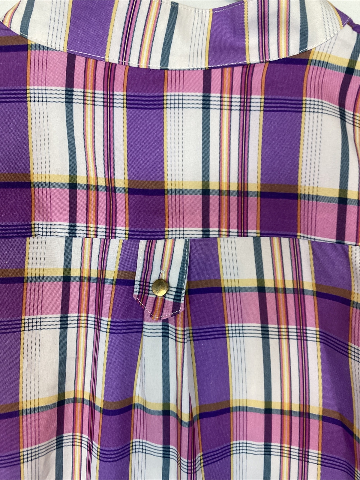 Depri Women’s Small Multicolor Plaid Bold Lightweight Sheer Blouse Shirt Tunic