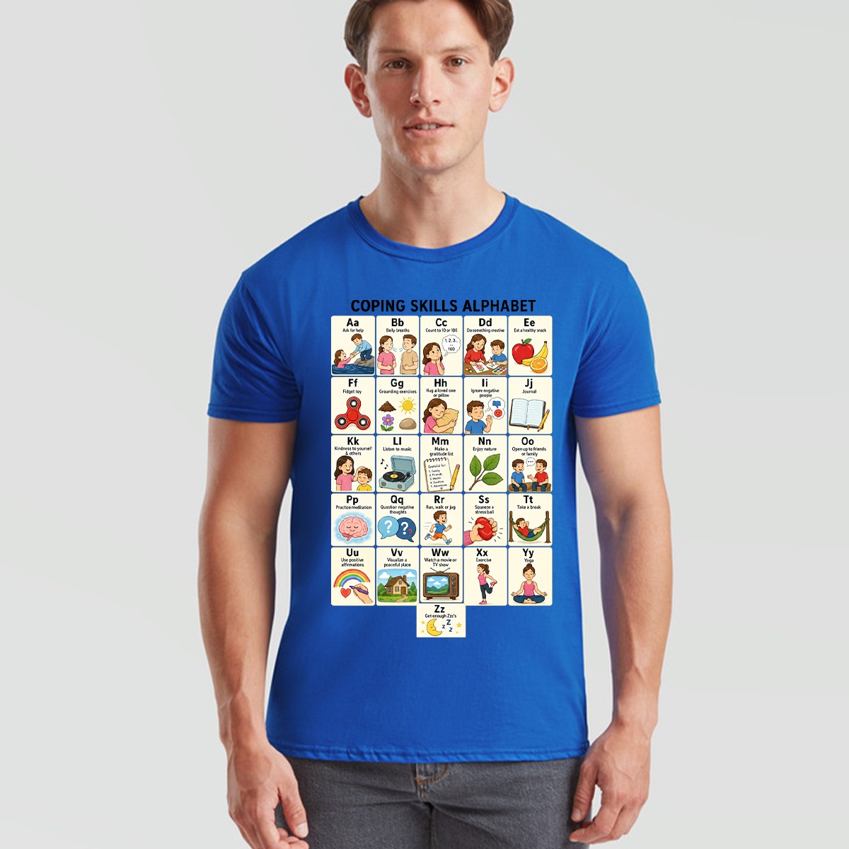 Mental Health Awareness Coping Skills Alphabet Counselor Unisex T Shirt