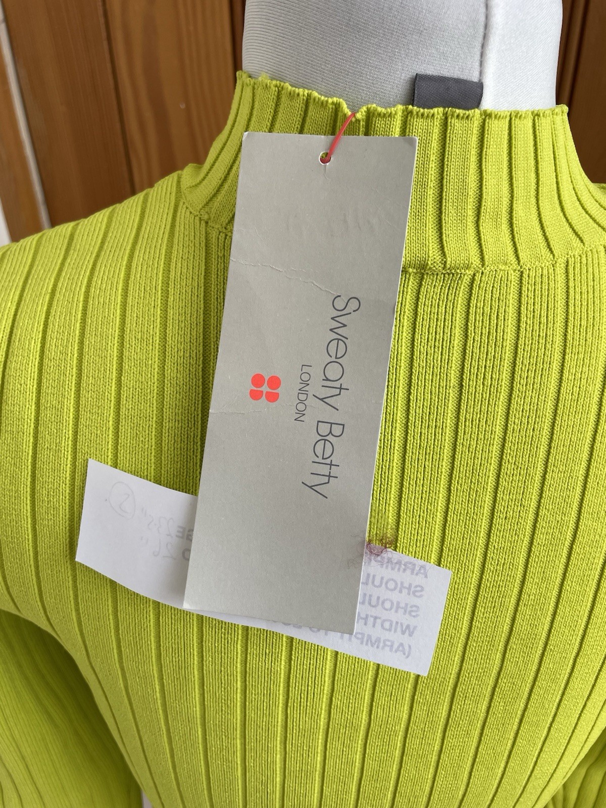 Sweatybetty Acid Yellow Cut Out rib Knit Top small bnwt