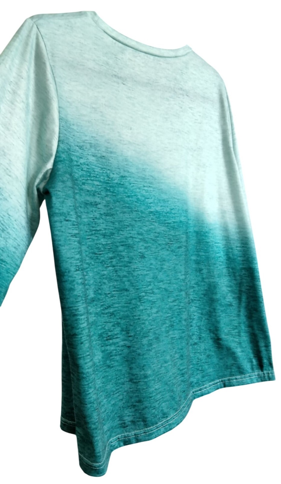 Womens Large Top Smooth As Tennessee Whiskey Graphic Long Sleeve Teal Ombre