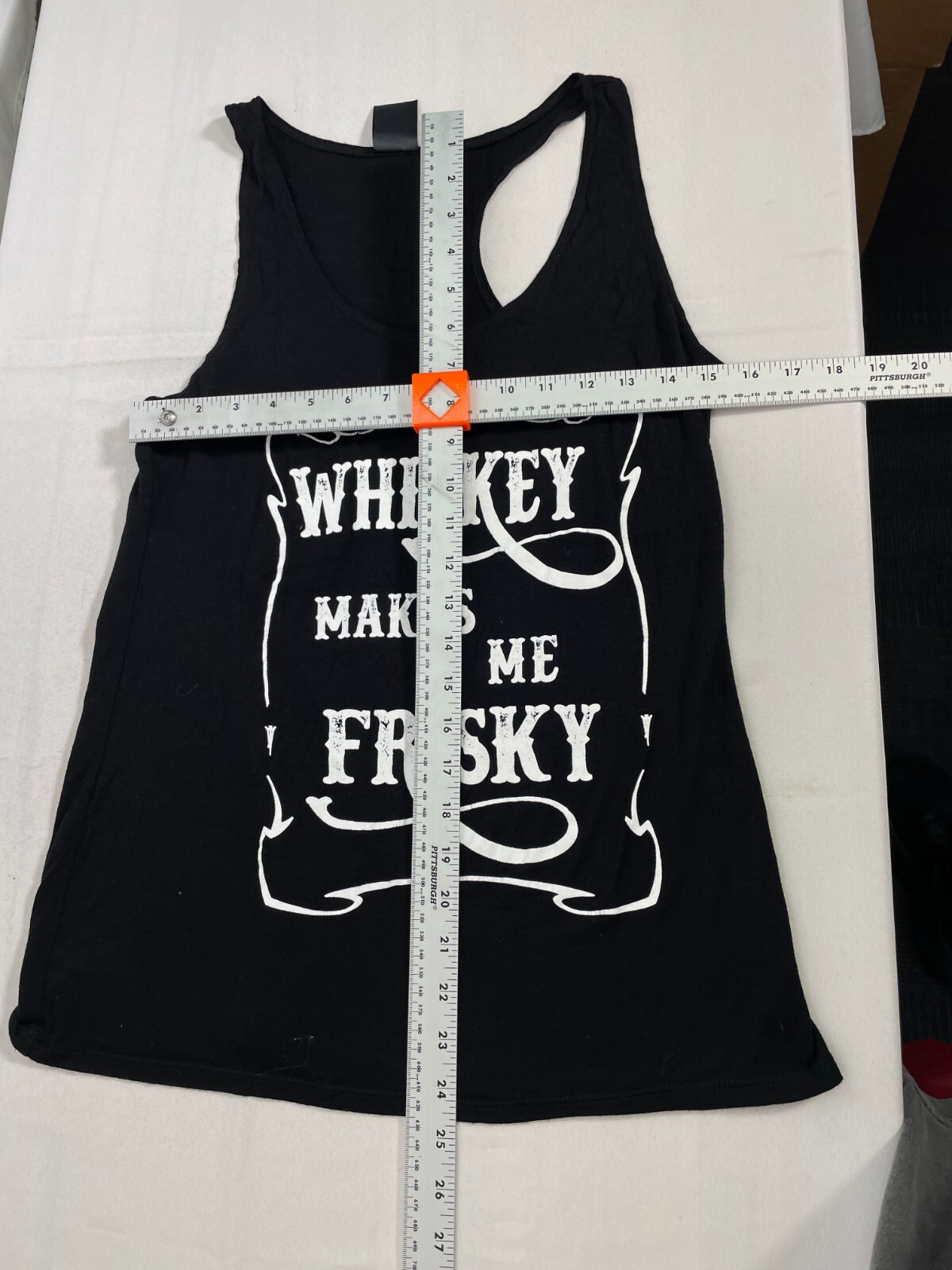 Whiskey Makes Me Frisky Graphic Black Scoop Neck Tank Top Women’s MEDIUM