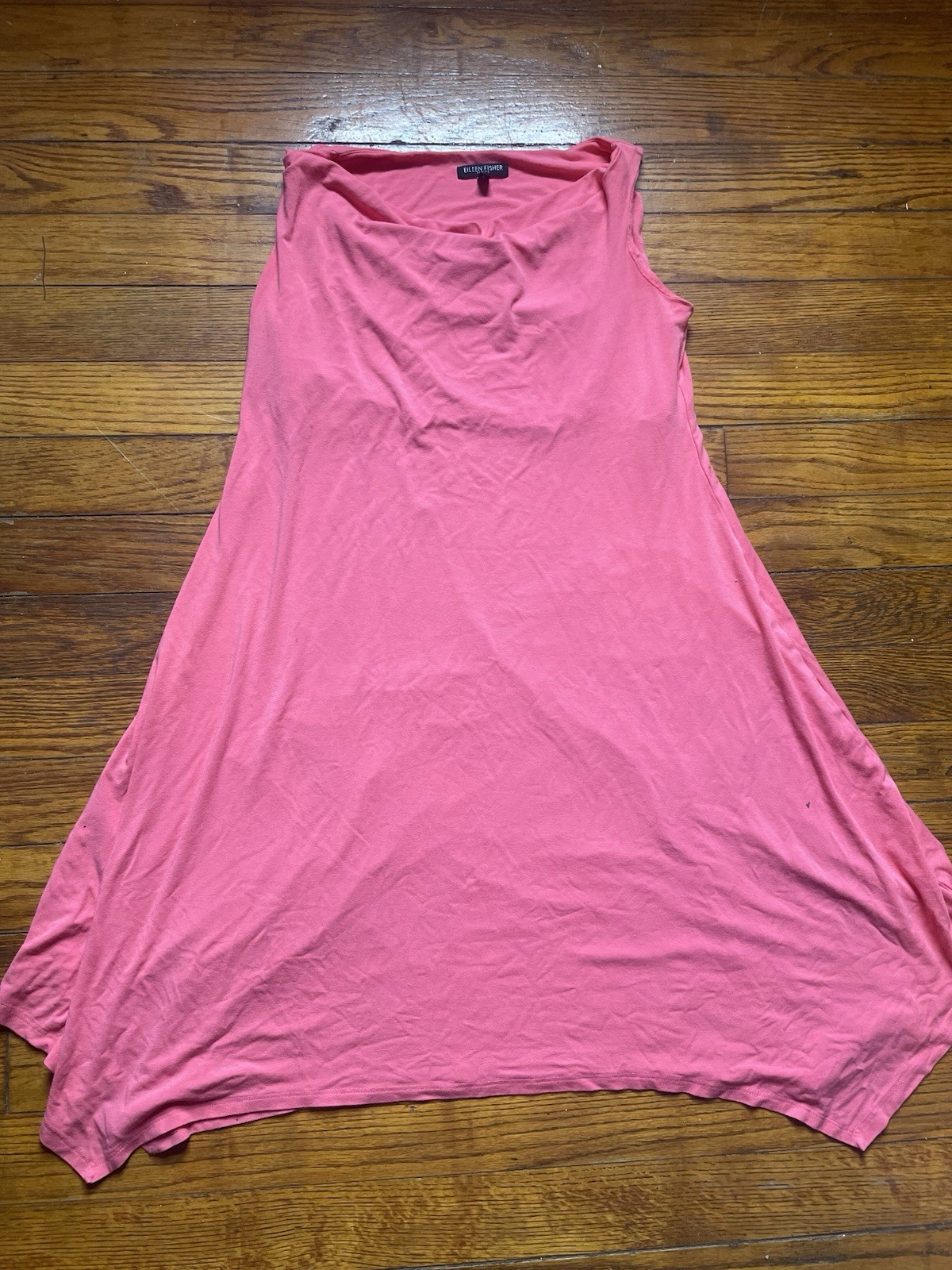 Eileen Fisher Petite PS Pink Rayon Lycra Cowl Neck Sleeveless Sharkbite Top