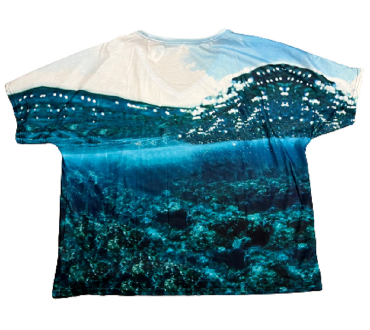 New! Women’s Turquoise OCEAN SEA TURTLE IMAGE V-NECK SHIRT Size S M L XL 2XL 3XL