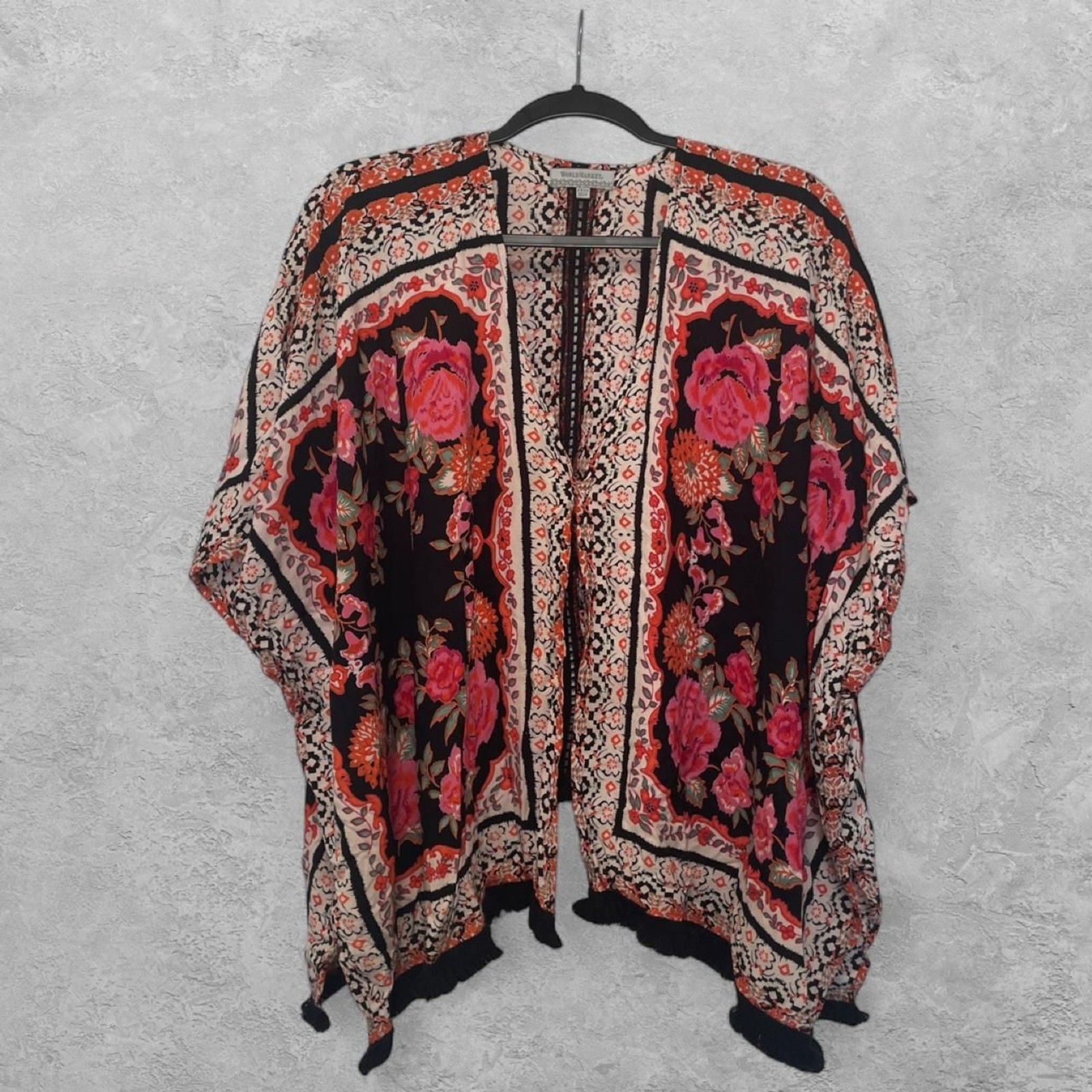 World Market Floral Kimono Wrap Women’s One Size Boho Hippie Free Size